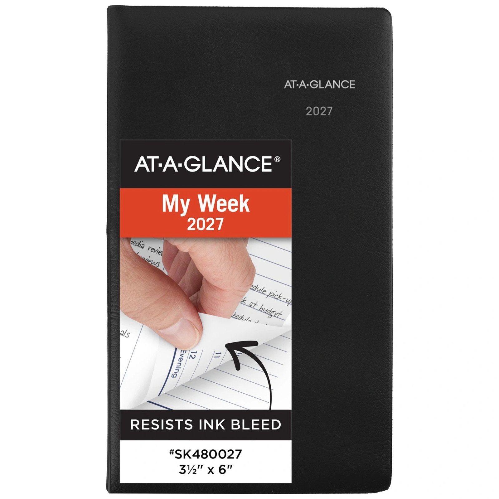 AT-A-GLANCE DayMinder 2027 Weekly Planner, Black, Pocket, 3 1/2″ x 6″