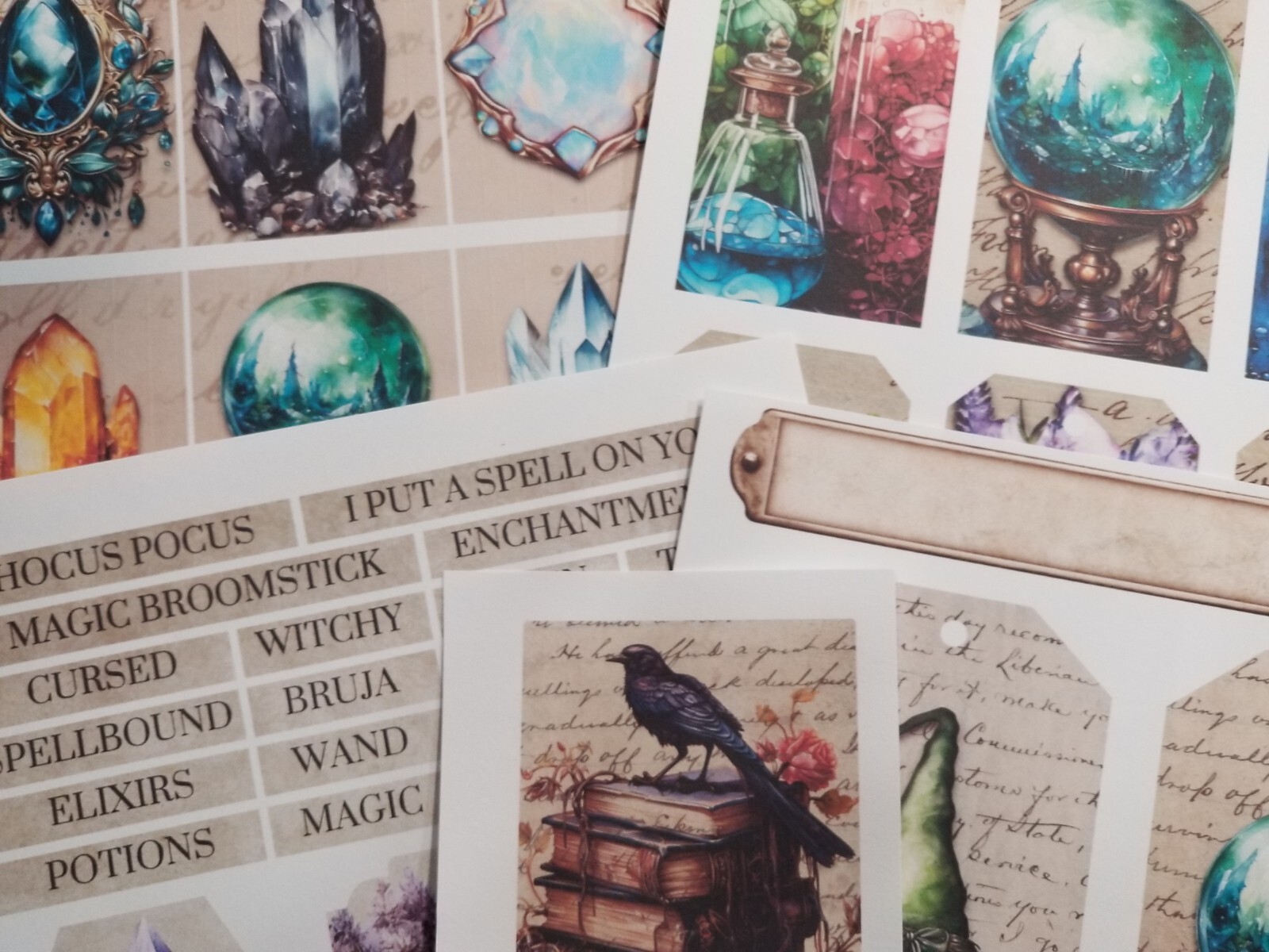 Junk Journal Booklet “NATURAL MAJICK” HANDMADE Cards, Pockets Ephemera Halloween