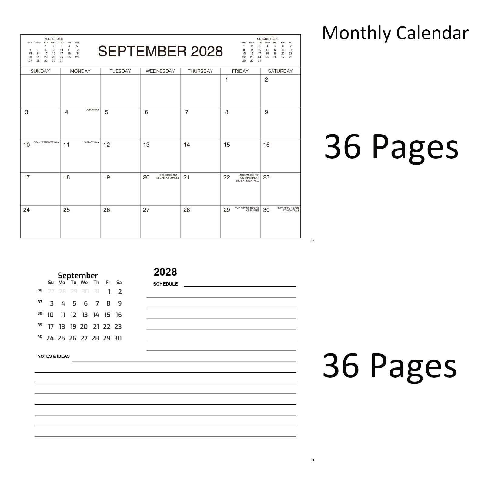 Kerixi 3 Year Calendar Monthly Planner Spiral Bound Approx Start On Jan, Blue