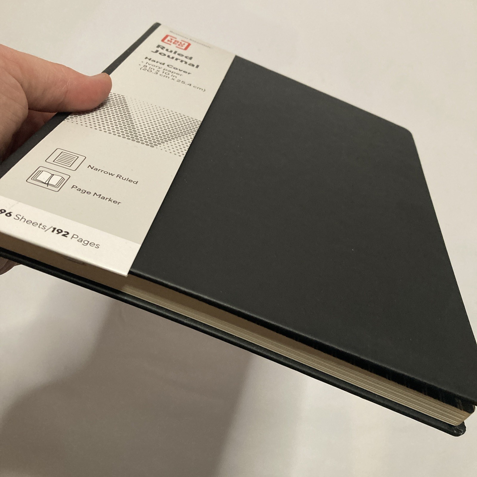 TRU RED Large 8” x 10” Hardcover Ruled Journal, Black – Leather Black