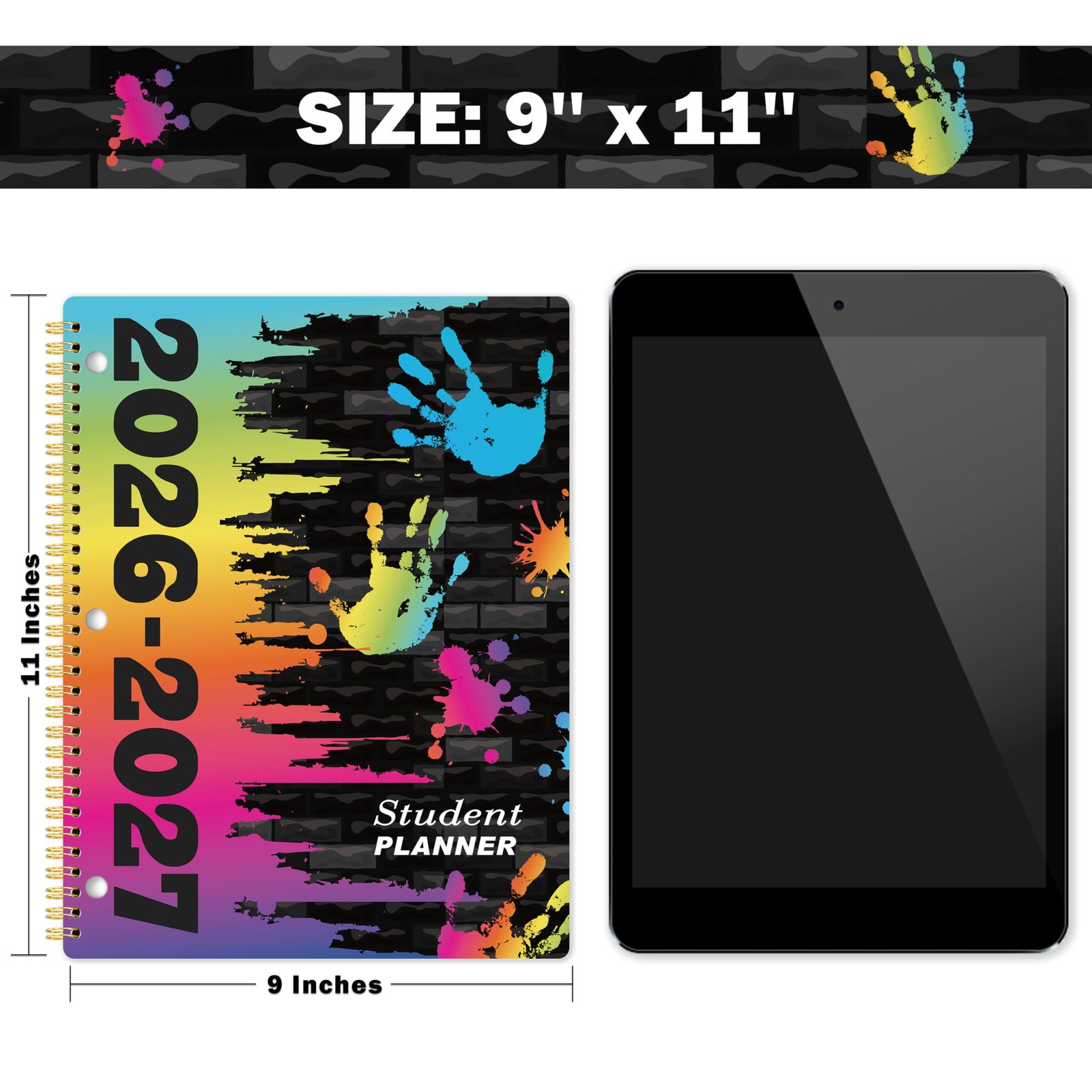 Student Planner 2026-2027 – School 9 x 11 inches, Multicolor