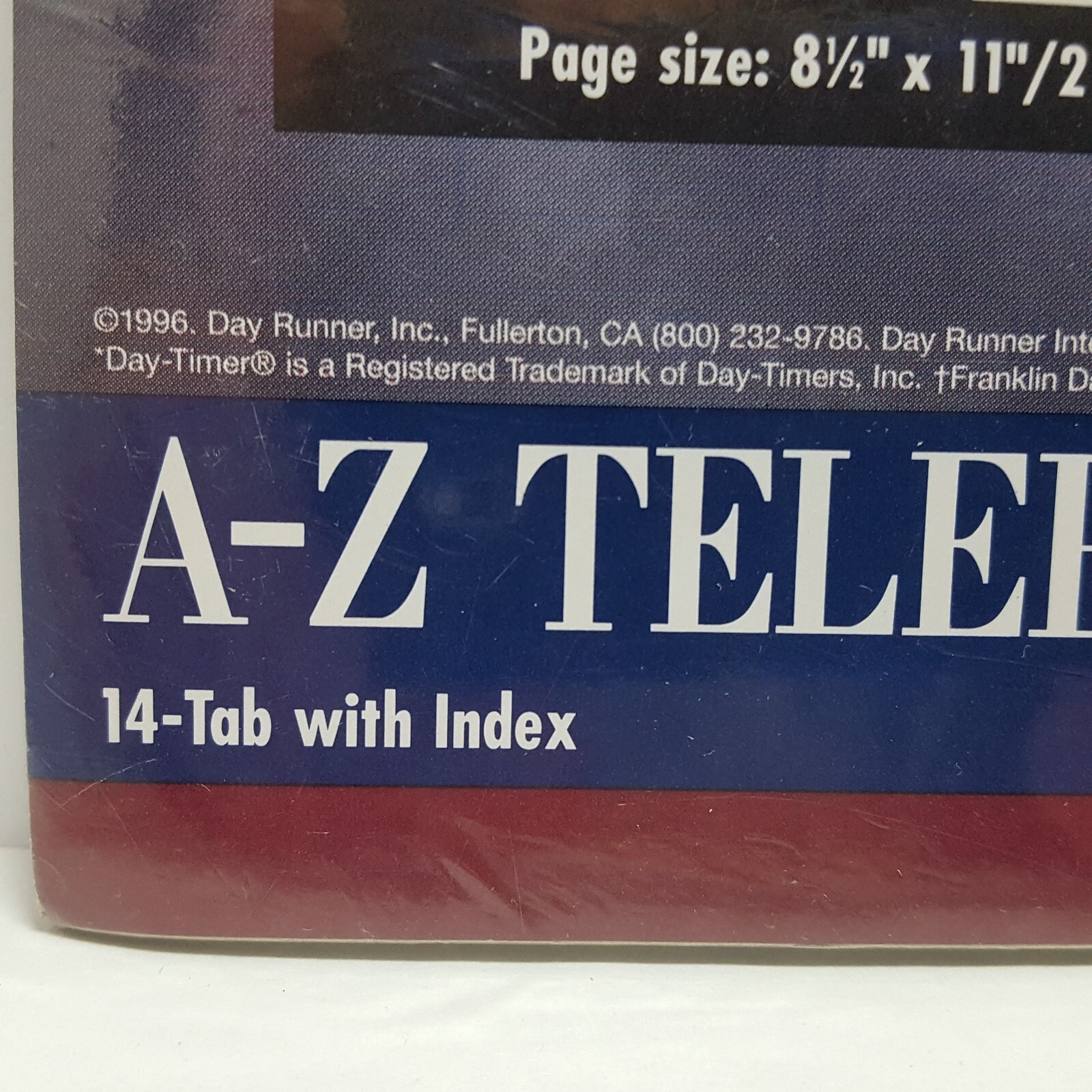 1996 NOS 8.5″ x 11″ DAY-RUNNER 14 Tabs A-Z Telephone Address Directory & Index