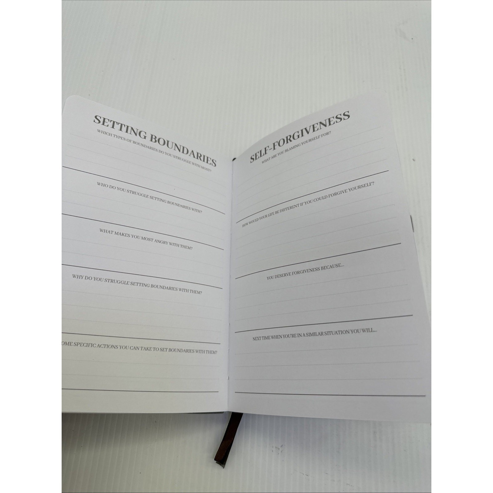 SIMSIMY Mental Health Journal , Gray Leather Bound Book {135}
