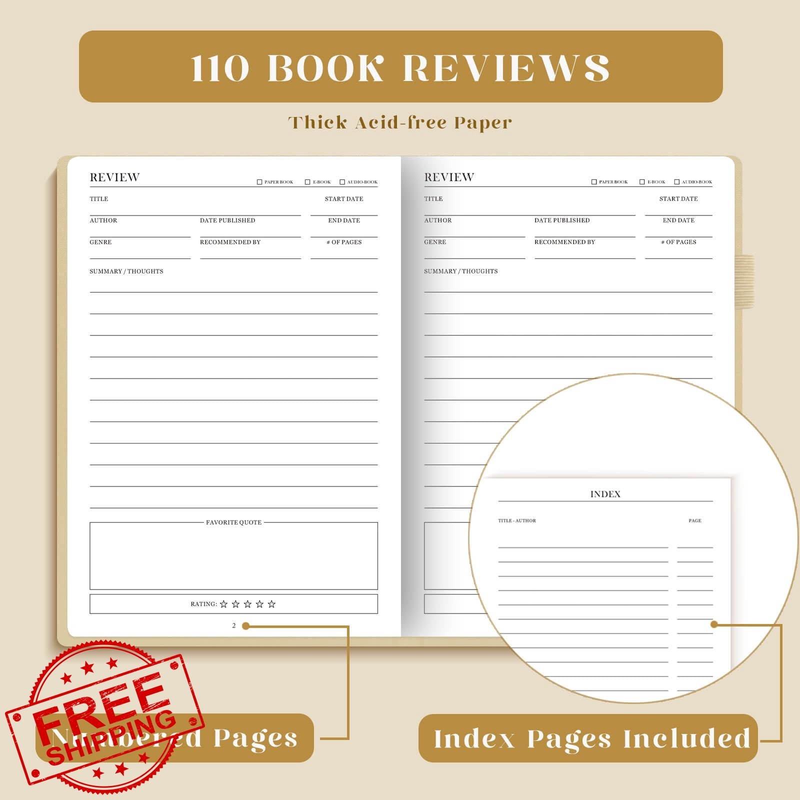 SIMVIA Reading Journal Beige