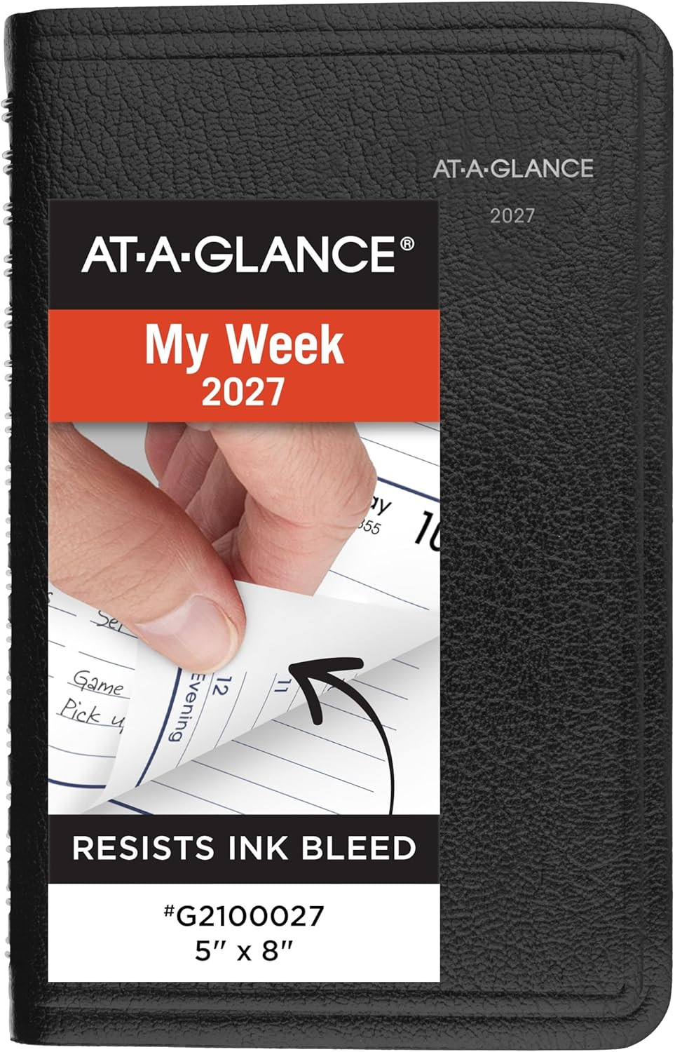2027 Dayminder Weekly Appointment Book Planner, 5″ x 8″, Black