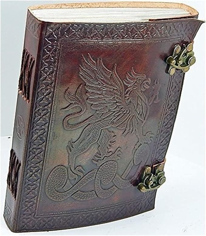 Dragon Embossed Leather Journal 6×8 Handmade Vintage Notebook 200 Lined Pages