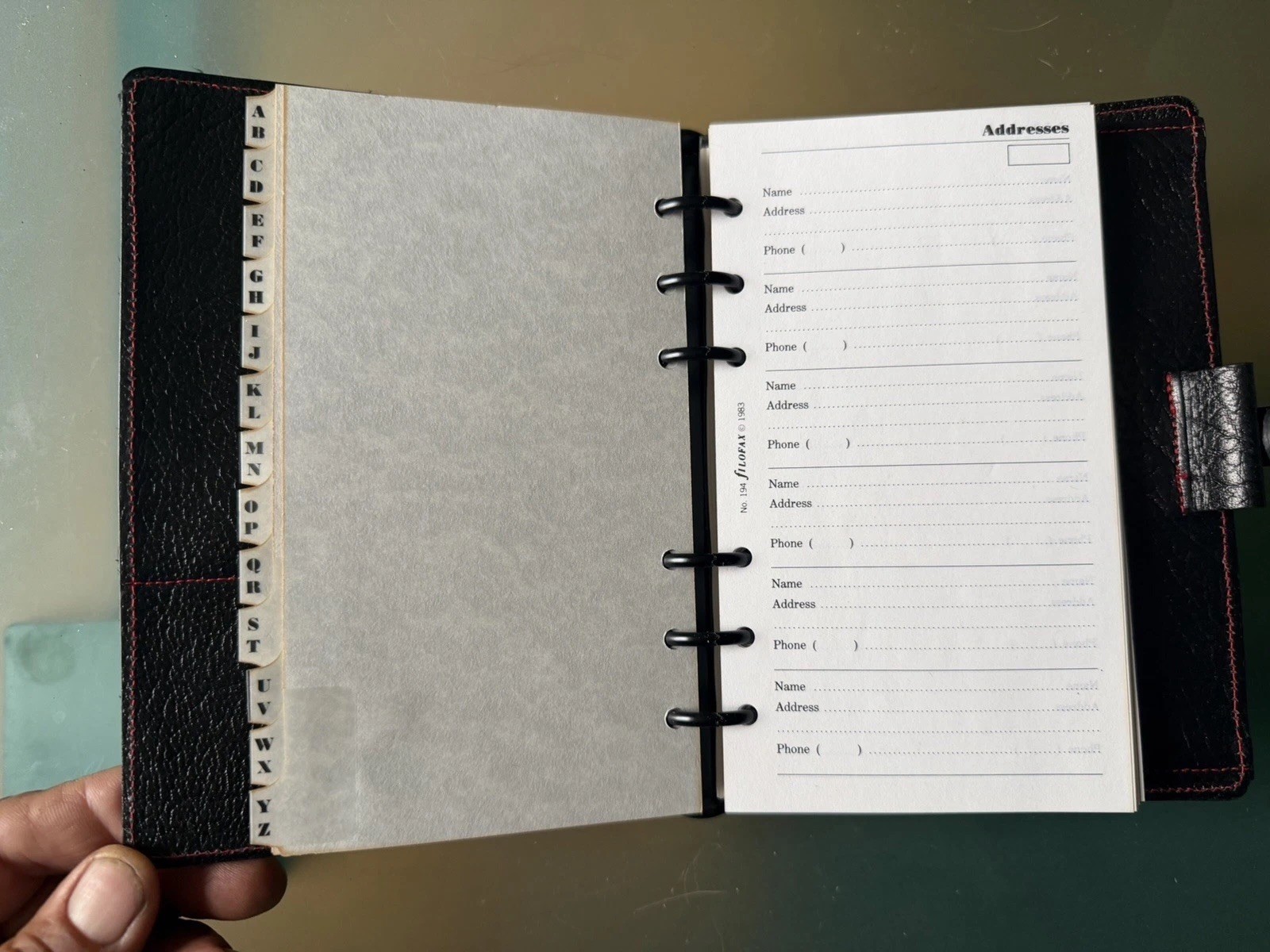 NOS 1985 Filofax “British Filofax System” Calf Leather Made In England Deadstock