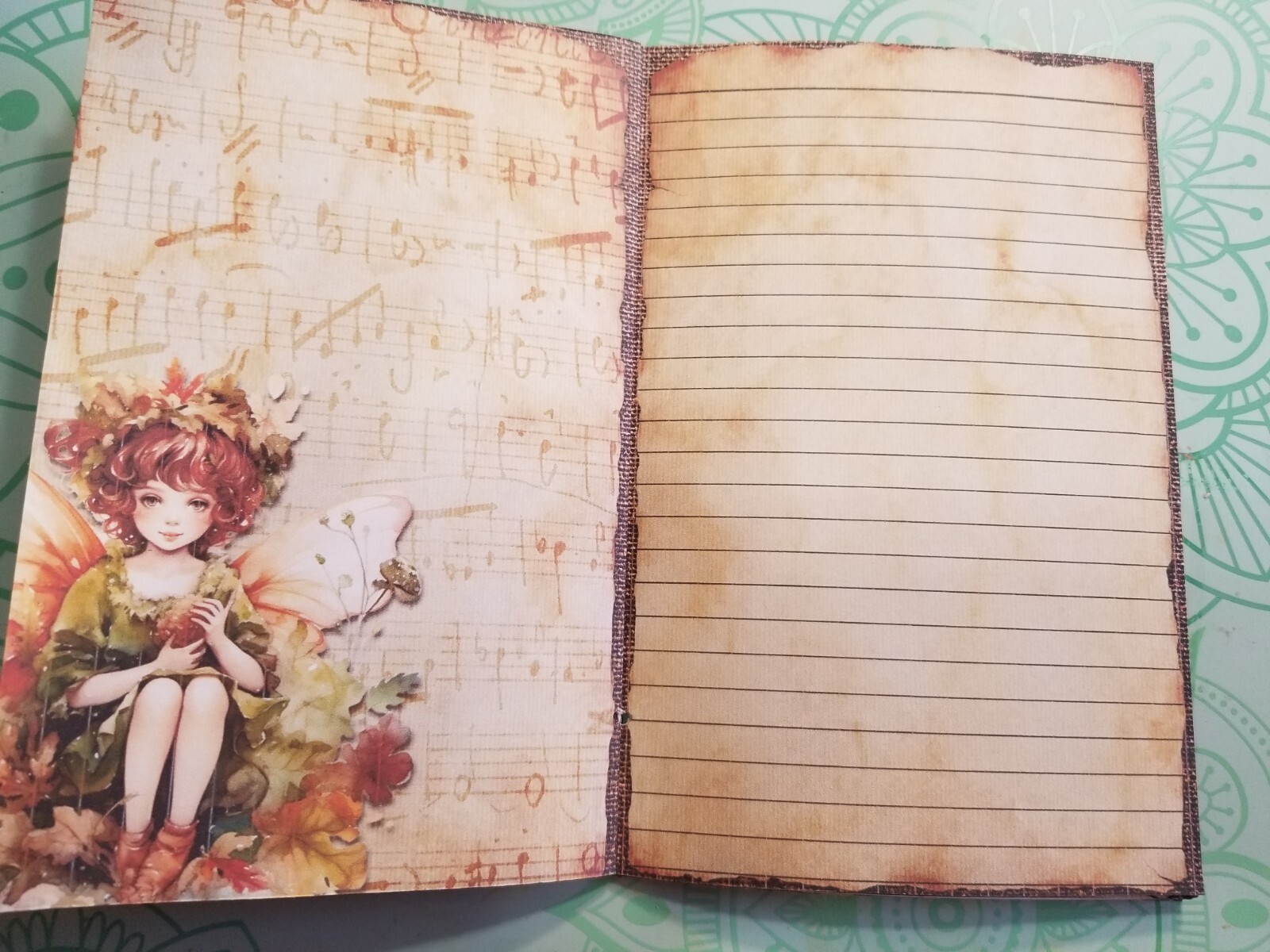 Junk Journal Blank Booklet “FOREST FAIRIES” HANDMADE FULL SIZED 9X6 40pgs