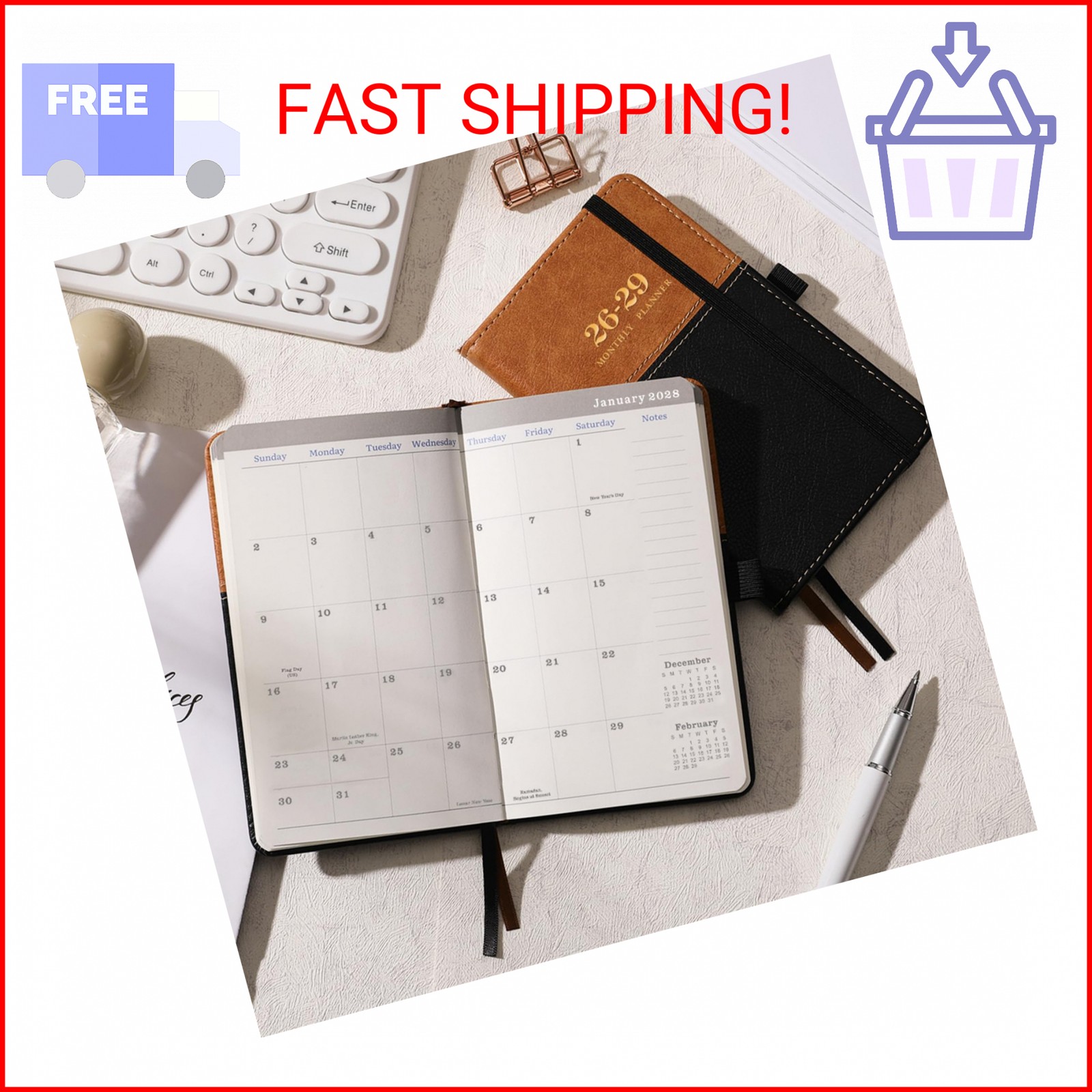 2026-2029 Pocket Calendar/Planner – 3 Year Monthly Pocket Calendar 2026-2029, fr