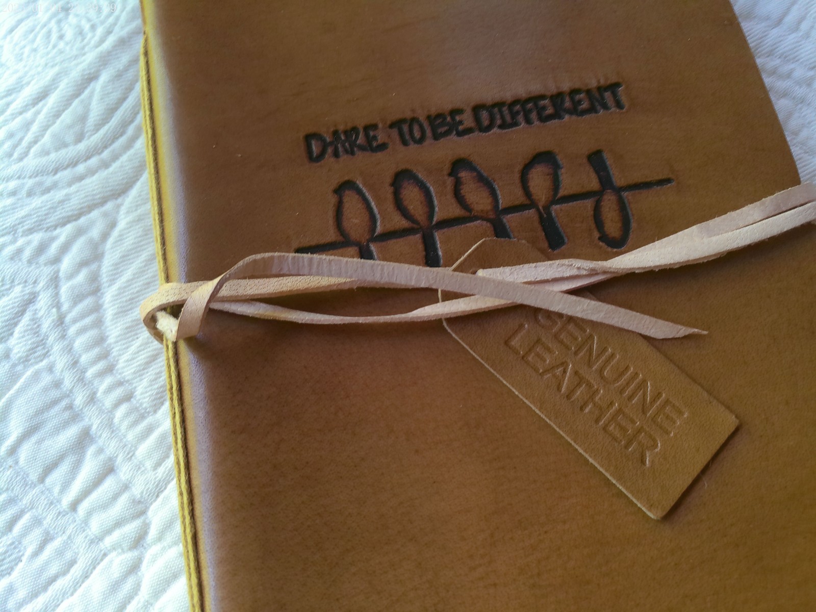 GENUINE LEATHER HANDMADE 144 LINED PAGES INDIA DARE TO BE DIFFERENT SADDLE TAN#4