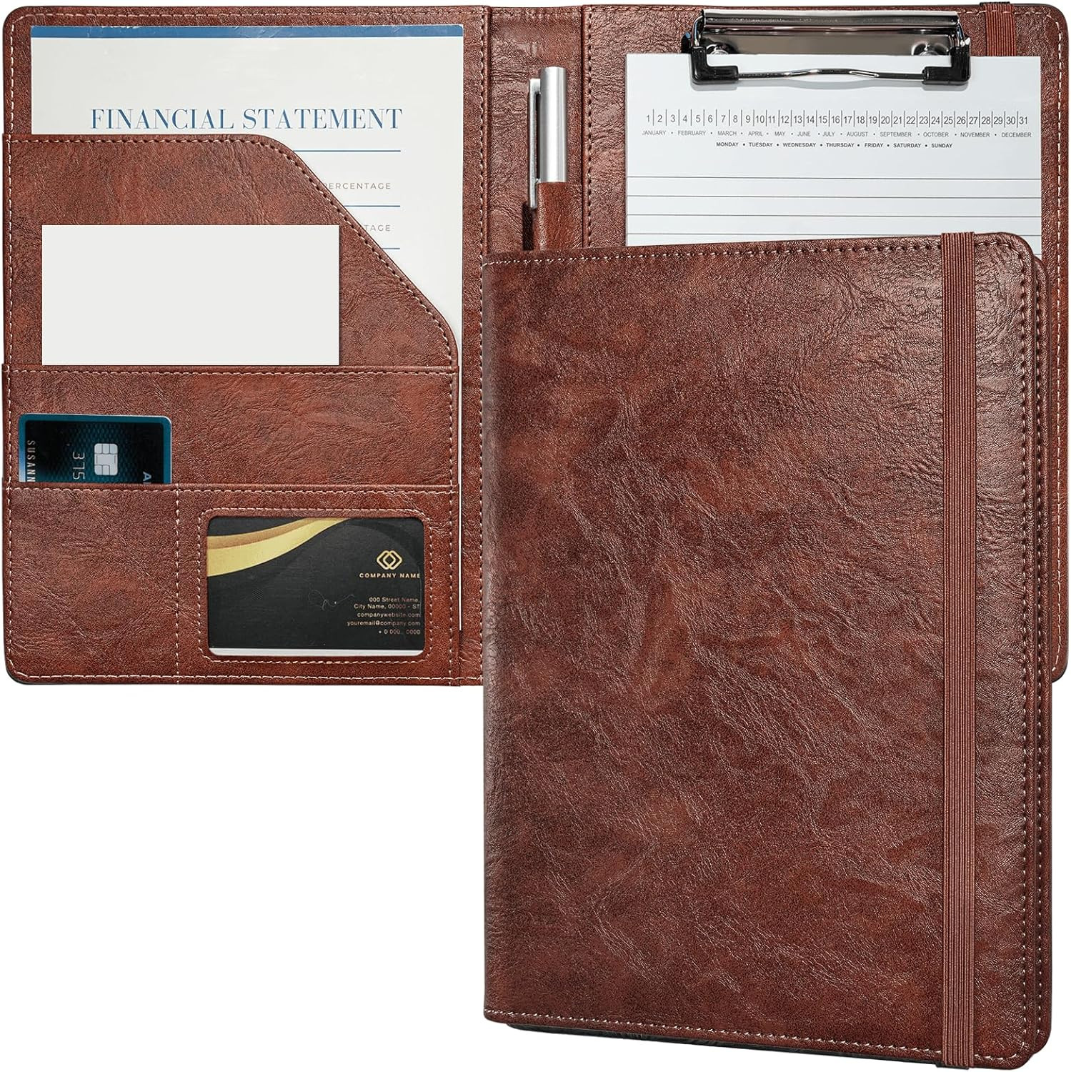 Small Padfolio Clipboard Folder for 5X8 Inch Writing Pads, Compact A5 Portfolio