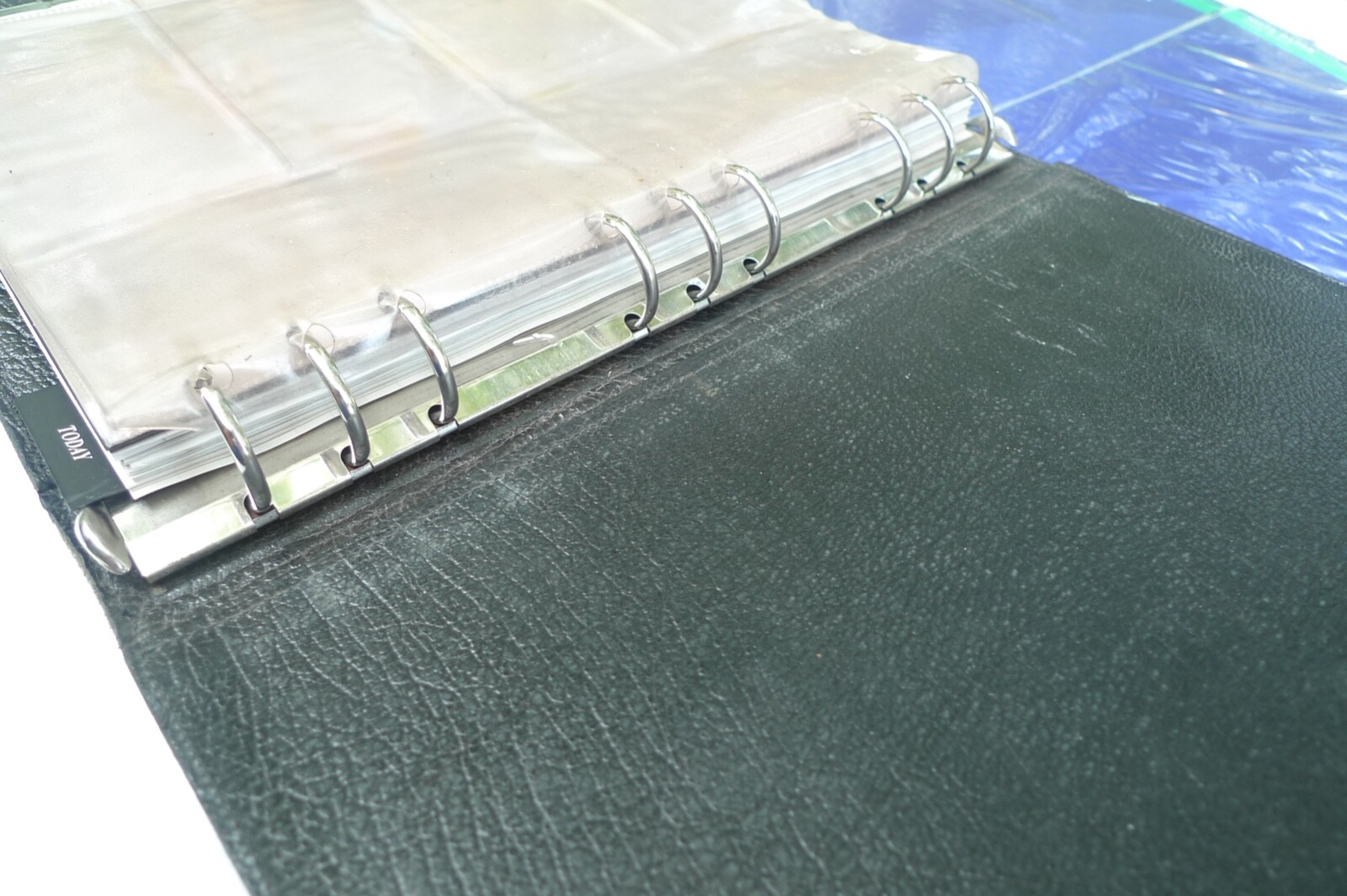 DESKFAX / FILOFAX – DX1 CLF 7/8- LEATHER PLANNER & MANY INSERTS – MADE IN UK