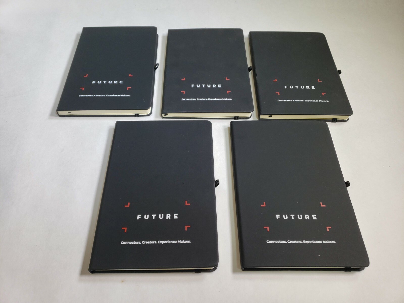 Lot Of 5 Future Black Lined Solid Cover Journal Notebooks 5.5 X 8.5 Inch
