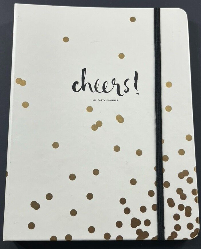 Kate Spade Party Event Planner – White Gold Confetti Dot – “CHEERS!” NEW