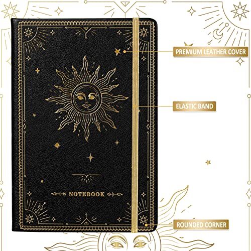 Artfan Ruled Notebook/Journal – Premium Thick Paper Faux Leather Classic BLACK1