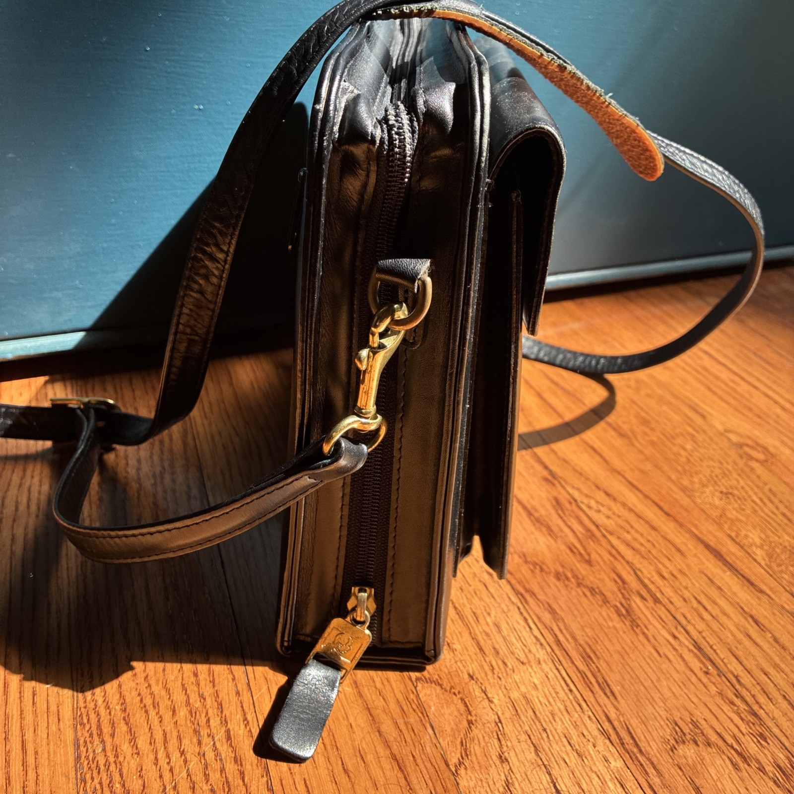 VintageFranklin Quest Covey Leather Planner Bag Crossbody Strap Purse Organizer