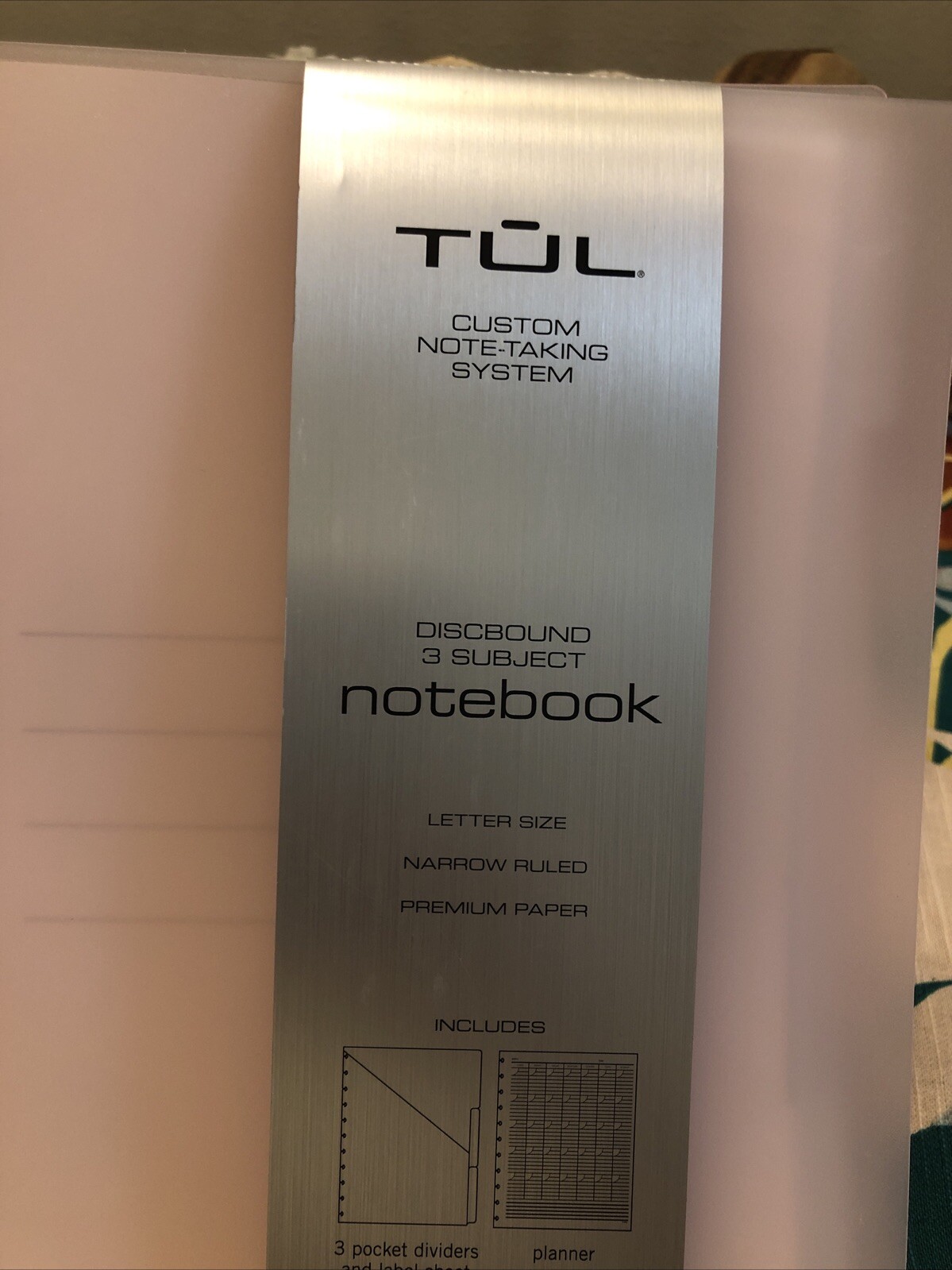 Tul Discbound Notebook Planner Letter Size Large Cover Pale Pink Plastic Cover