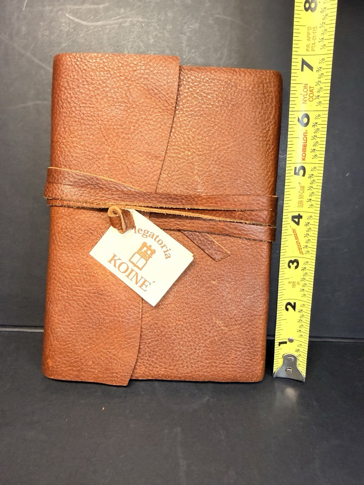 Legatoria Koiné Italy Genuine Leather Journal Wrap Tie Notebook Handmade Brown