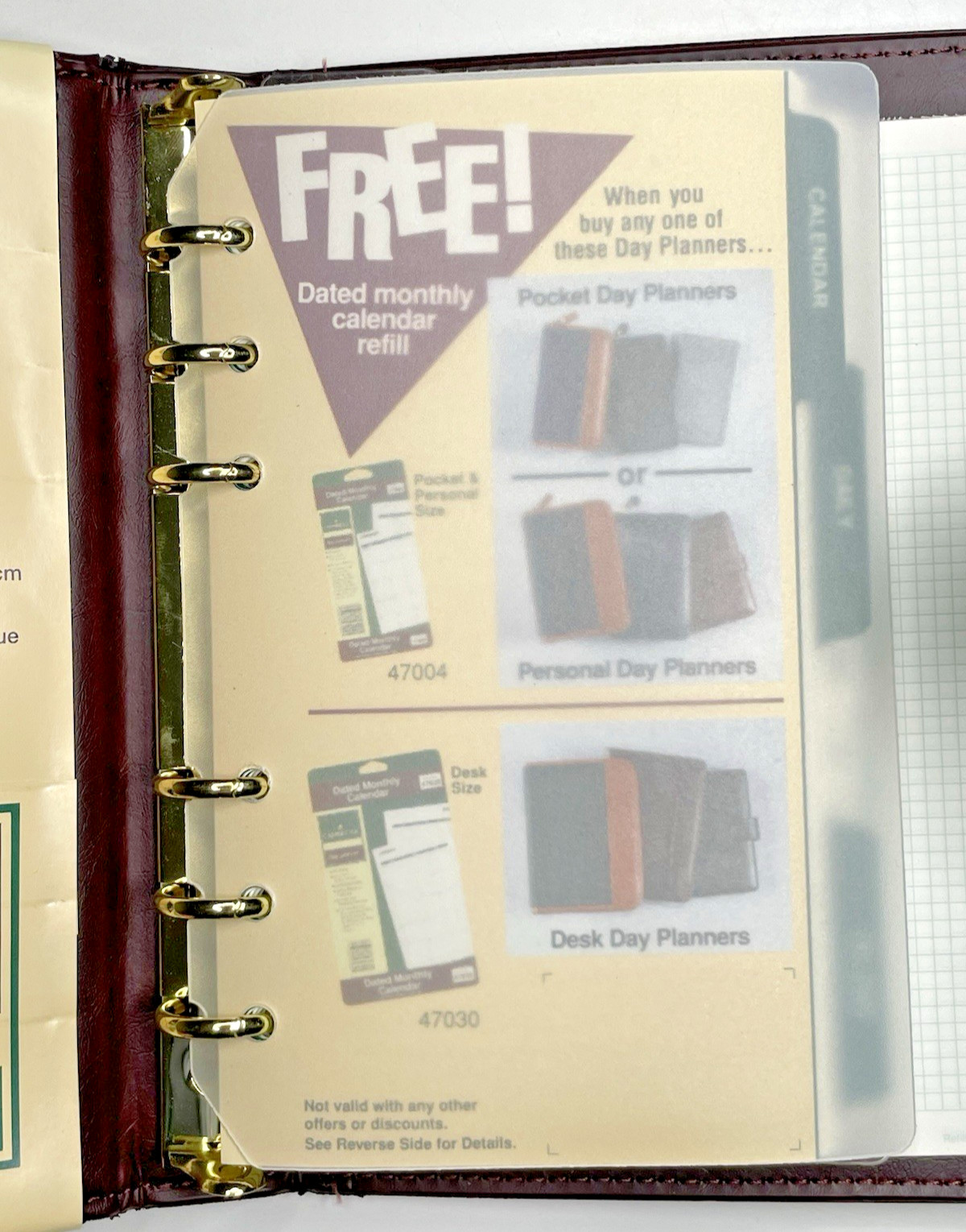 Cambridge Personal Day Planner Burgundy #47104 7.25 x 5.5″ NOS 1994 Vintage 90’s