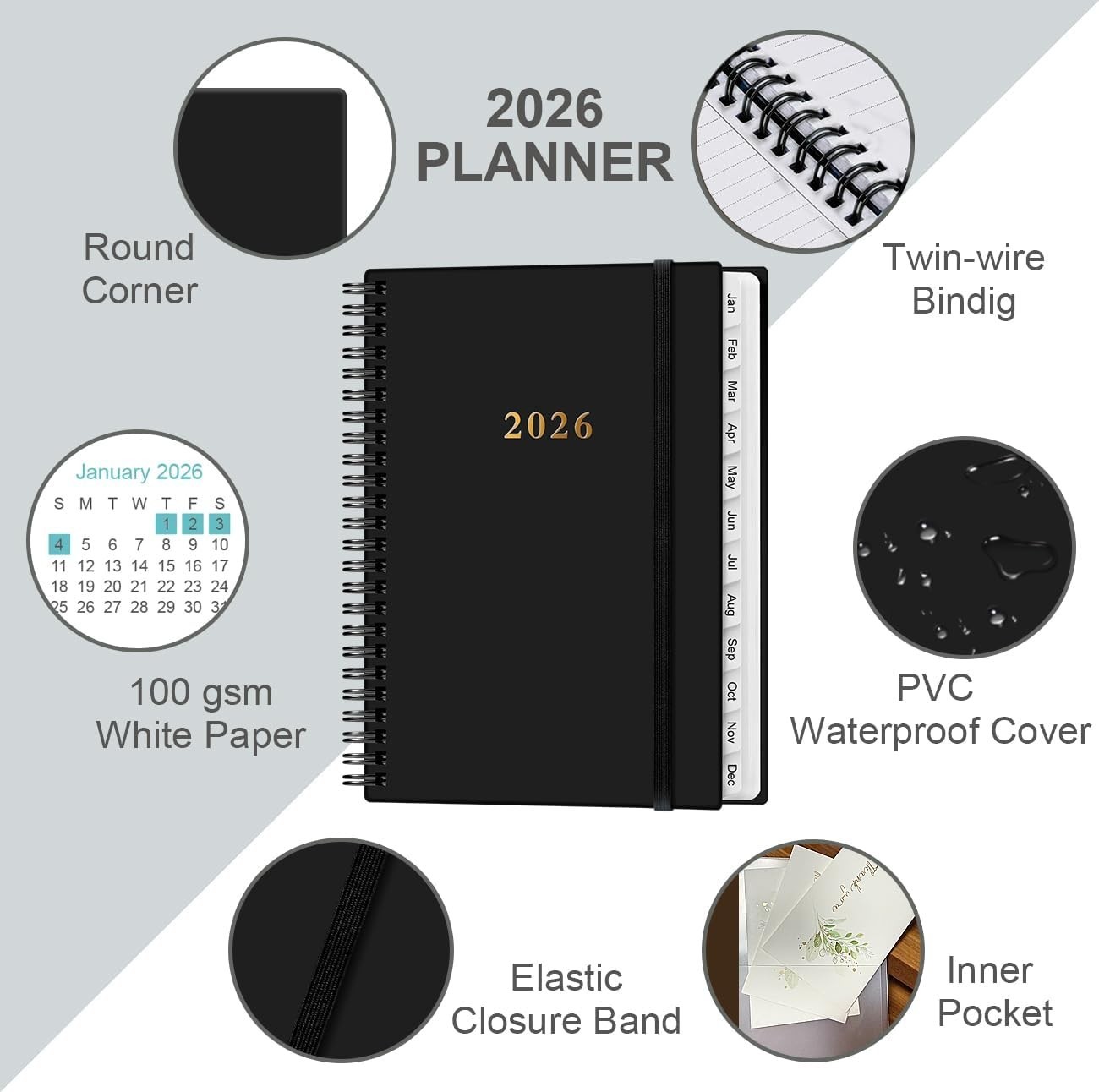 2026 Agenda and Appointment Planner Hourly Daily Planner 2026 from January 2026