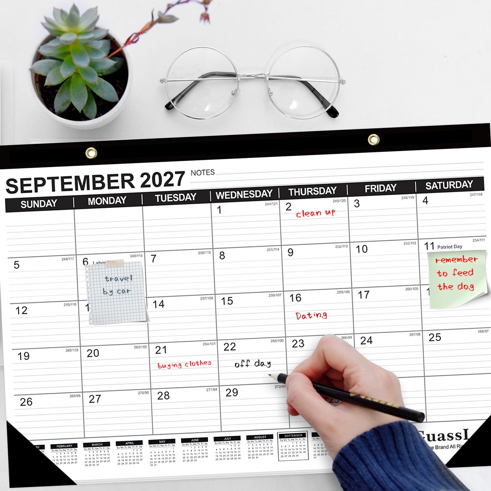 GuassLee Desk Calendar 2026-2027 – 19 Months Academic 17″x11.5″, Jun 1 pack