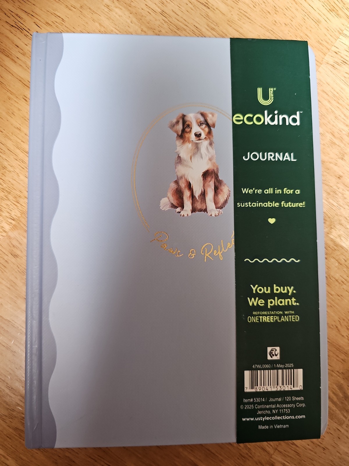 Paws & Reflect EcoKind Journal 120 Lined Sheets NEW Shepherd Dog Themed * Blue