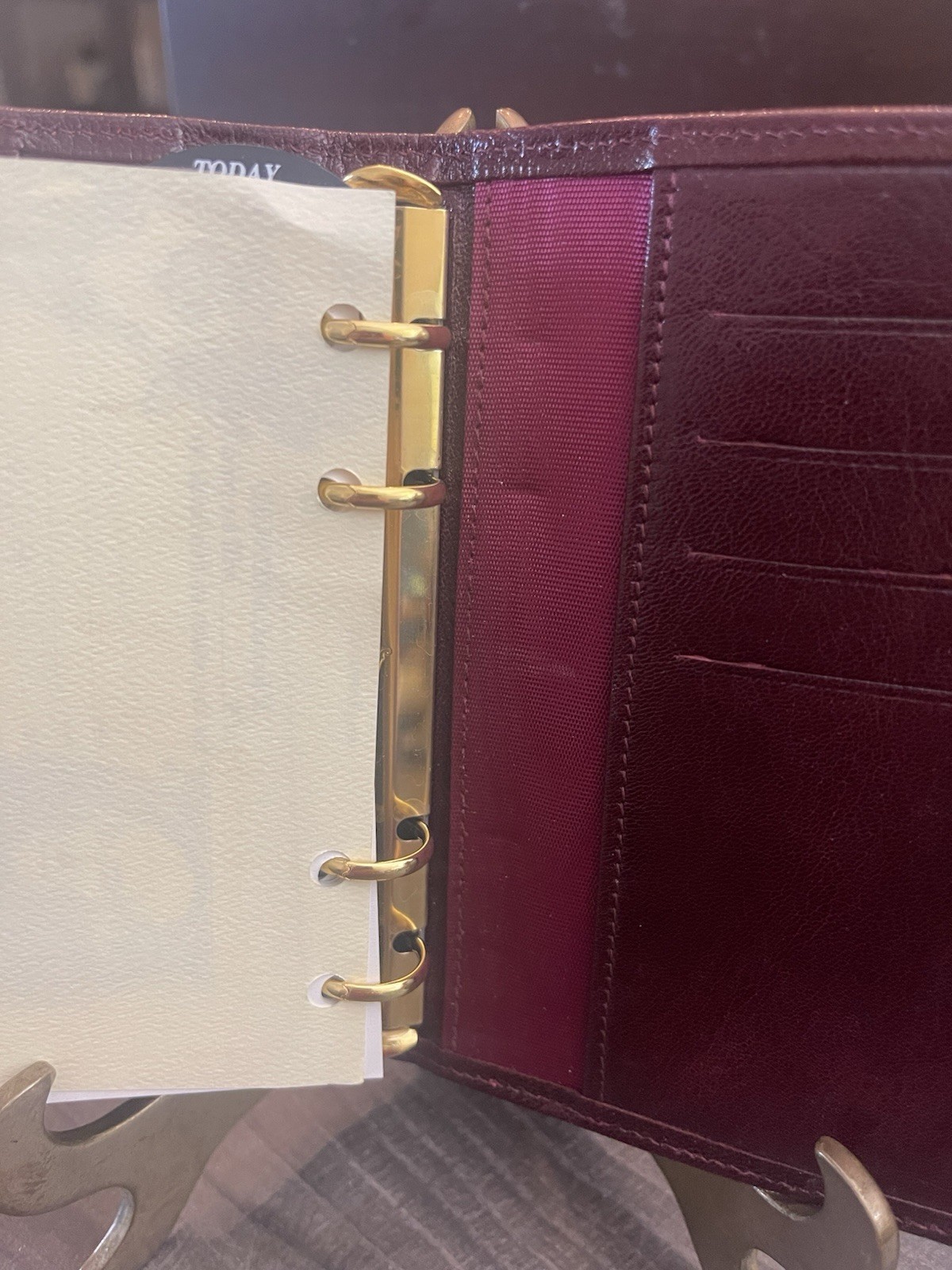 Filofax 1996 Pocket 4-Ring Snap Strap Closure Real Kid Leather Made In England