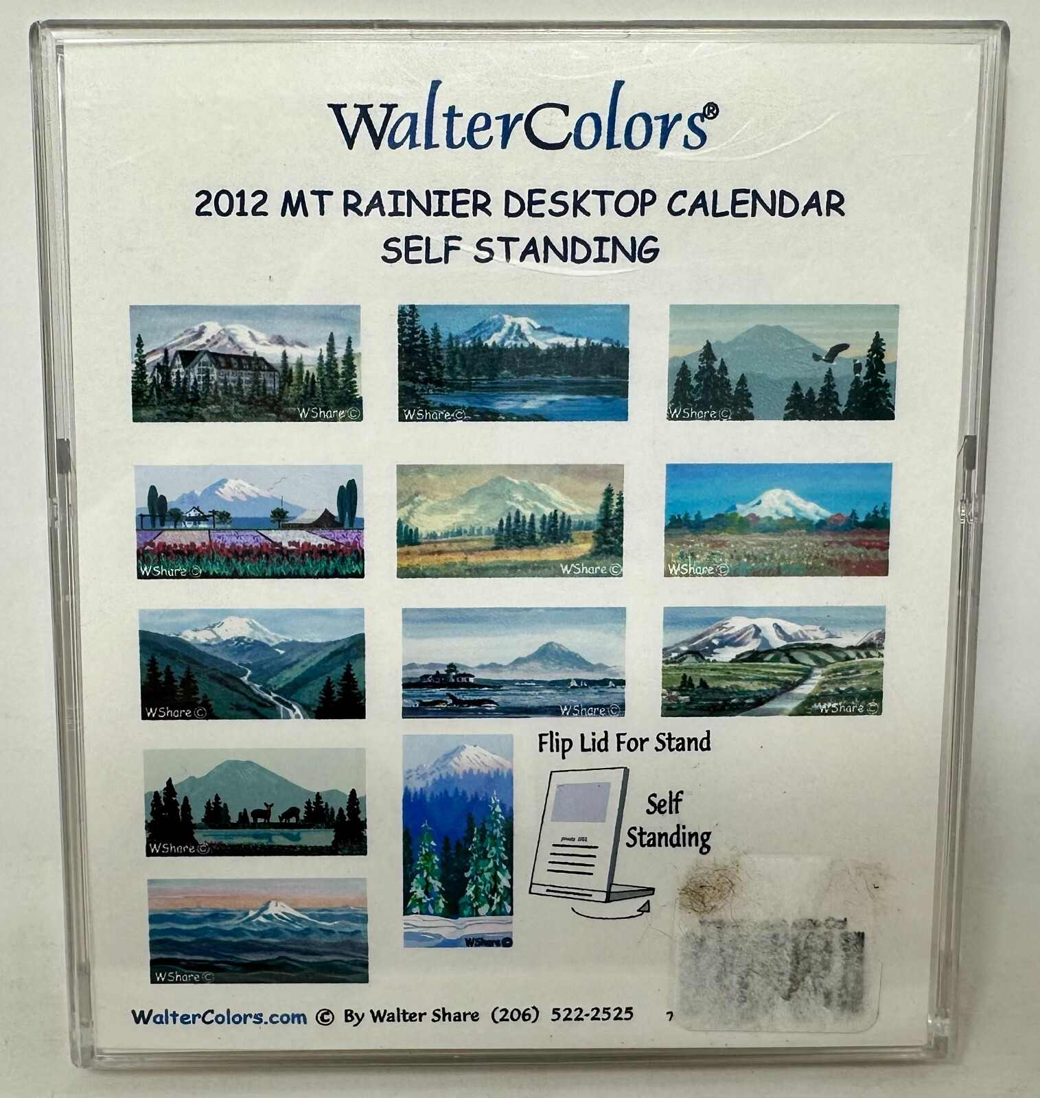 2012 Mt Rainier Walter Share Colors Self Standing Desktop Card Calendar