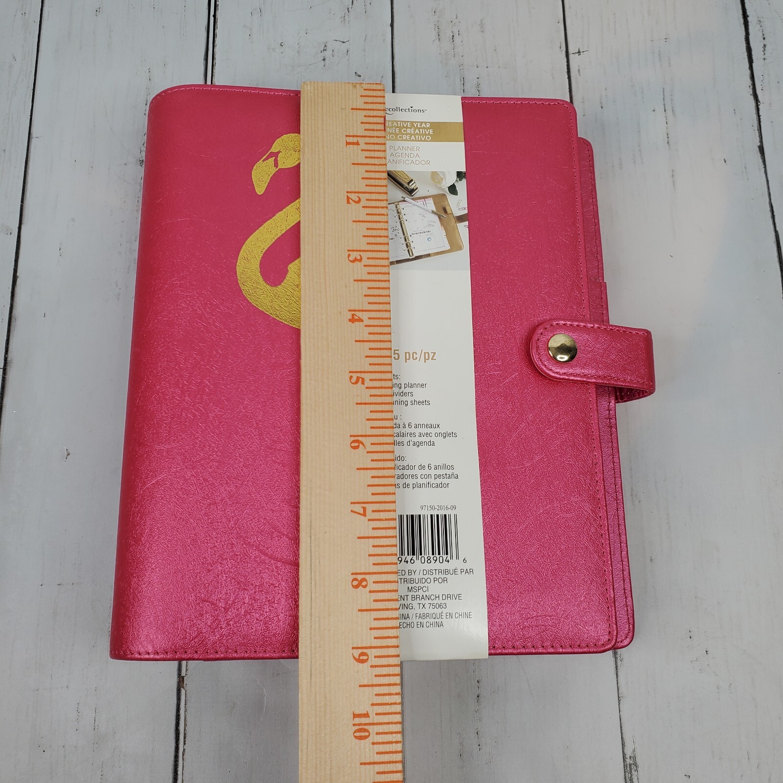 Creative Year 6 Ring Small Planner by Recollections – Hot Pink Gold Flamingo NEW