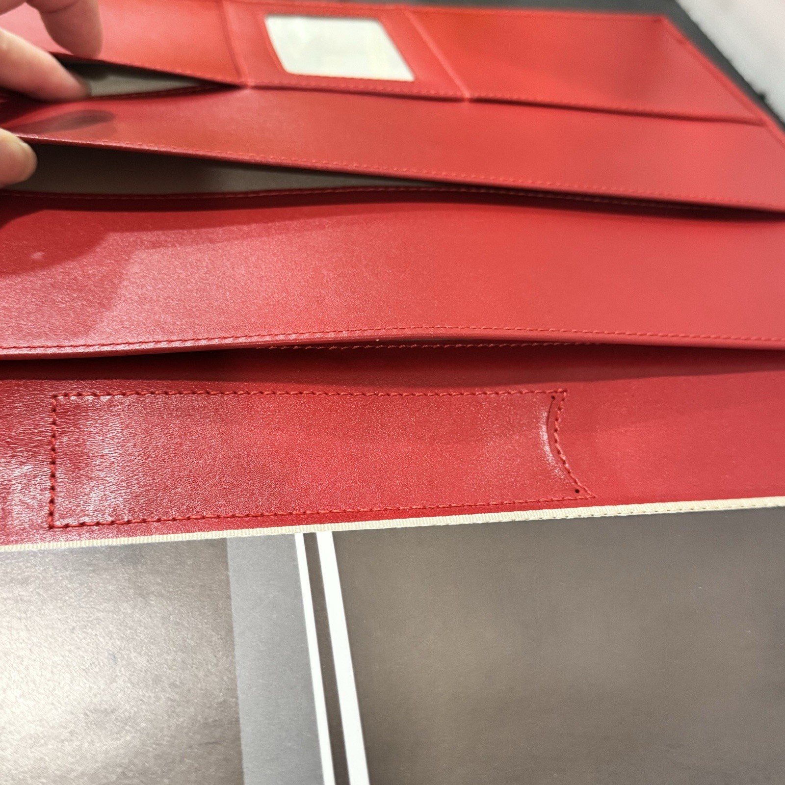 Levenger Red Leather Tyler Folio Executive Portfolio 12.5×10” NWOB Retail $170