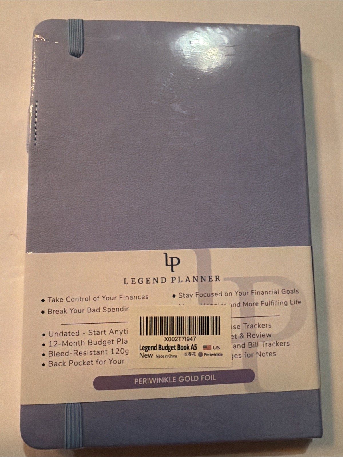 Legend Planner – 1 Year/Weekly/Monthly Planner/Undated Periwinkle Gold Foil