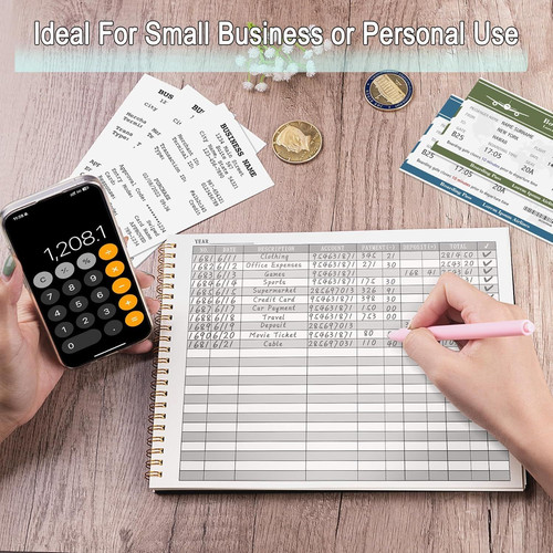 HAUTOCO Accounting Ledger Book for Small Business 10.1 x 7.8”, Black