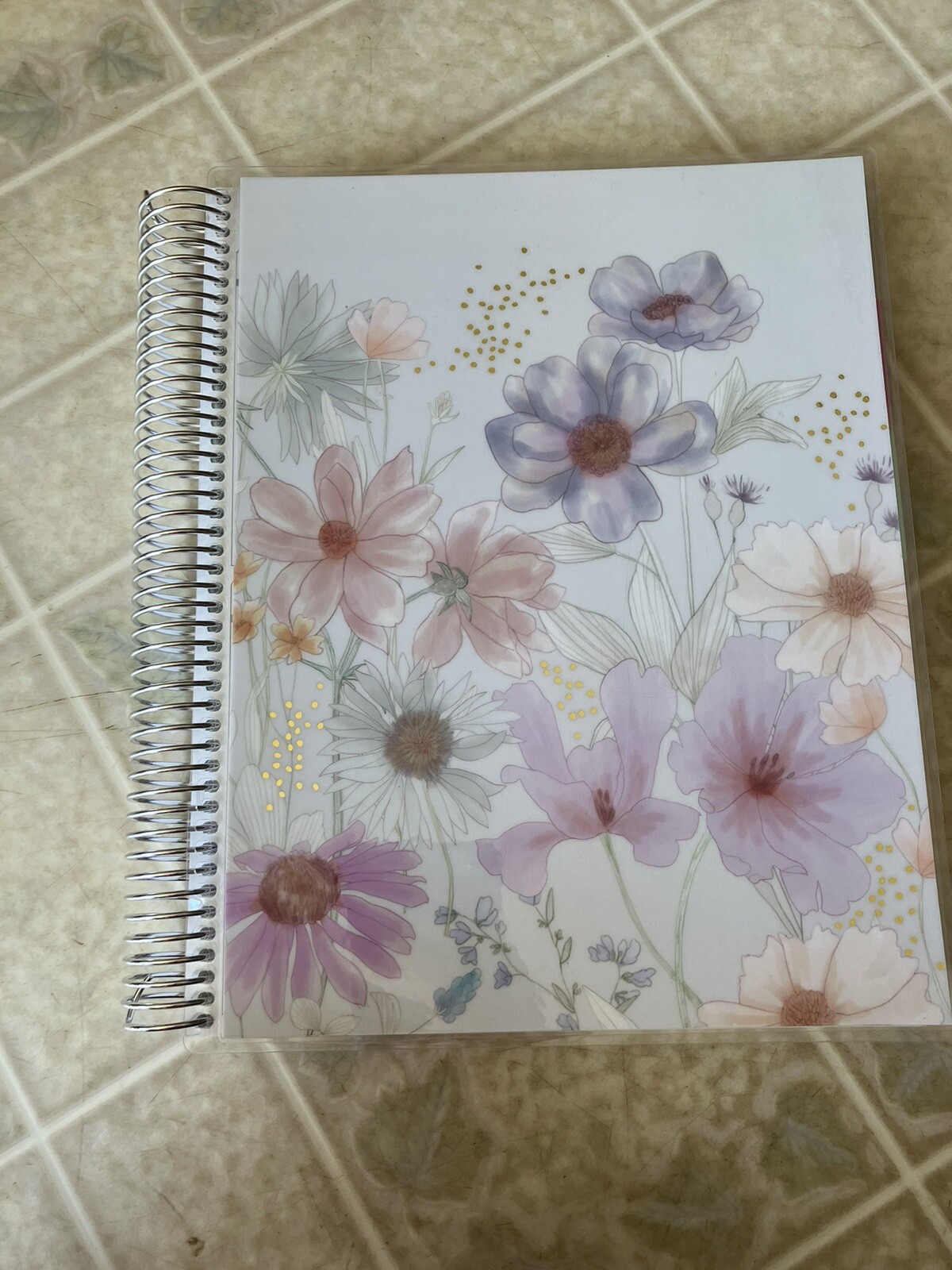 Undated Homeschool Planner 8.5″ x 11″ 12-Month Metallic Wildflower Erin Condren