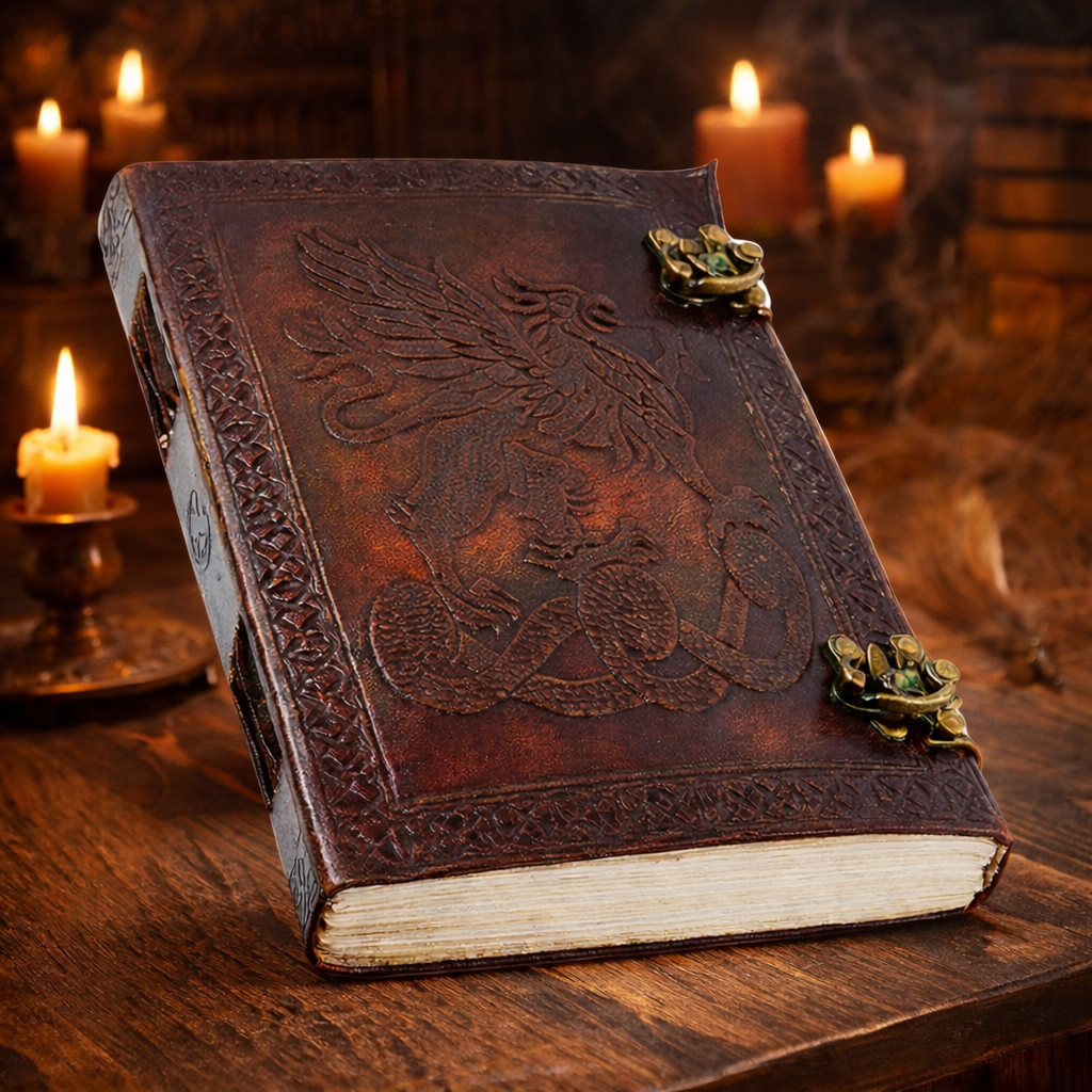 Handmade Leather Journal 7×5″ Vintage Diary Notebook Double Lock – 200Blank Page