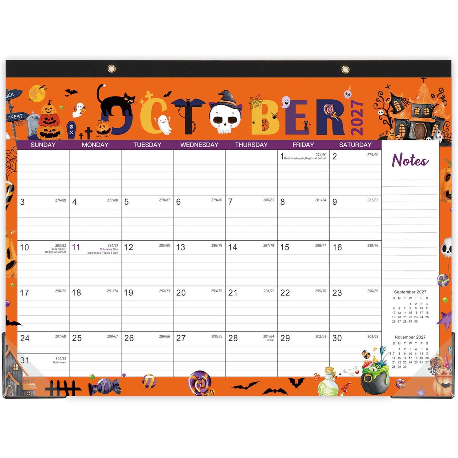 Desk Calendar 2026-2027 – 2026-2027, Jul. 2026 – Dec. 2027, 12″ Blue
