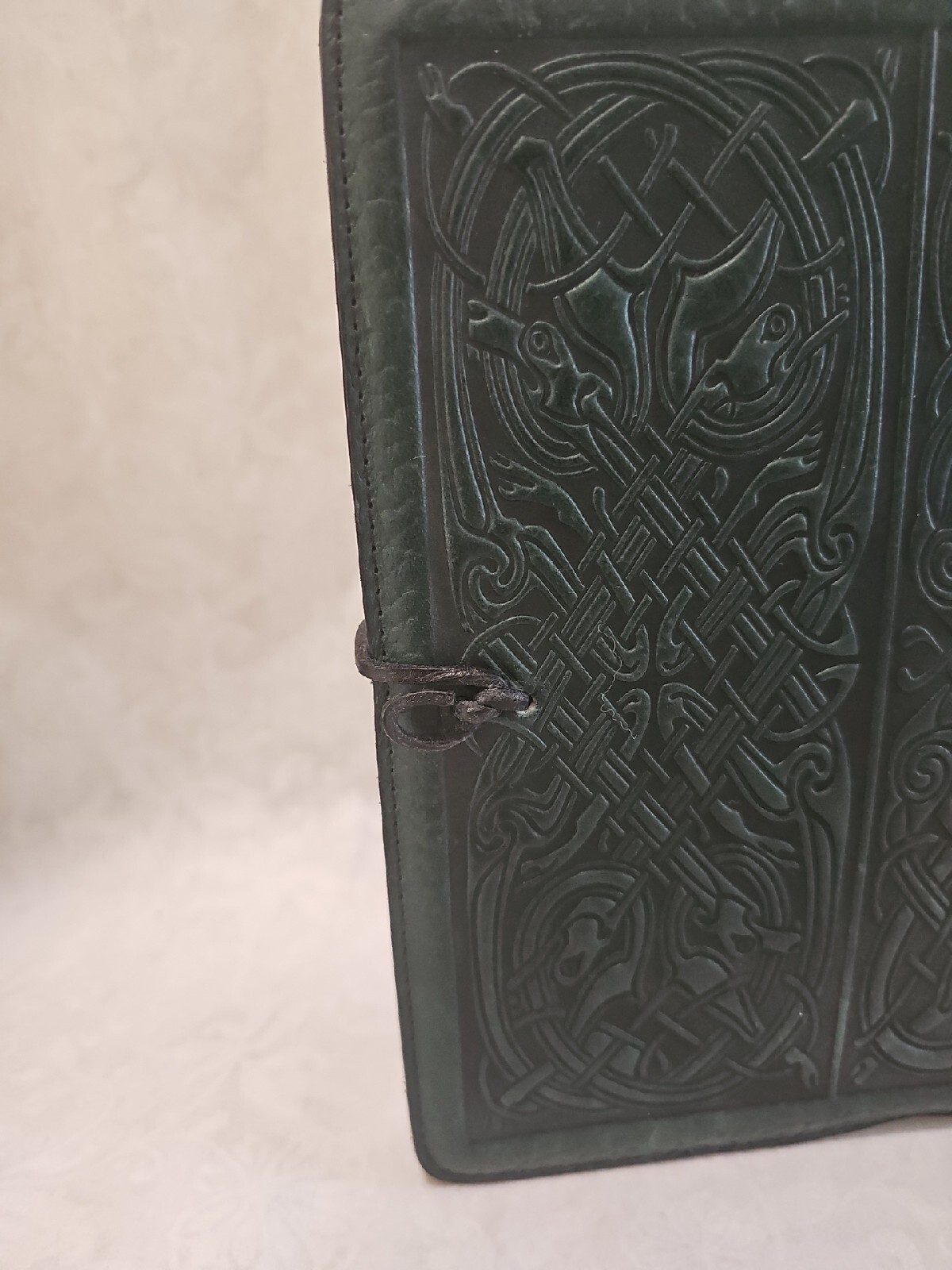 Oberon Design Leather Book Journal Cover 6″ x 9″ Celtic Hunter GREEN