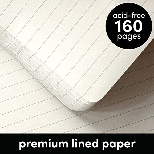 Lined Pocket Journal Notebook, 2 Pack, (), 160 Pages, Small, Pack of 2 Black