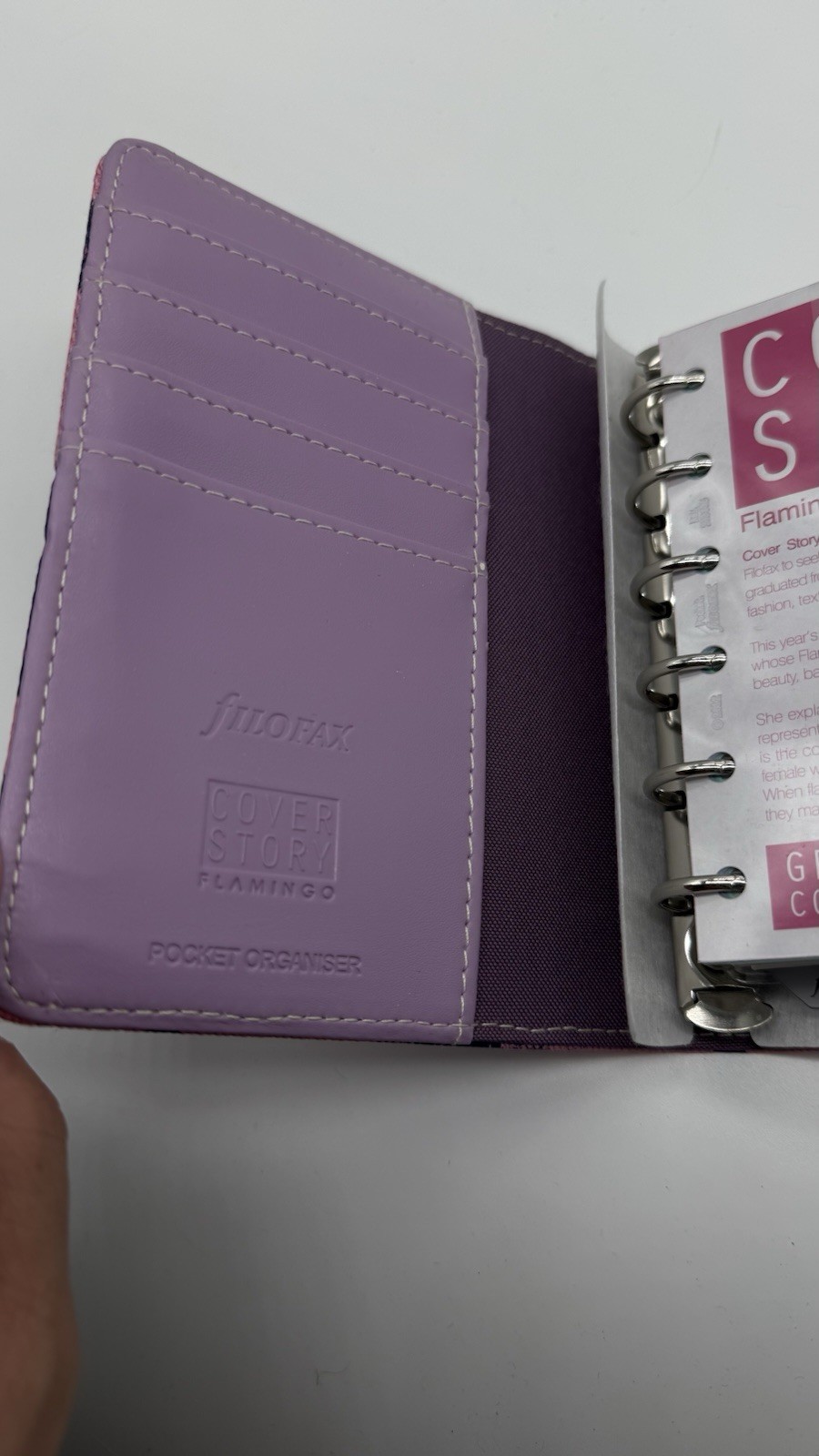 Filofax Cover Story FLAMINGO Pocket Size Planner Organizer- Retired- Unused