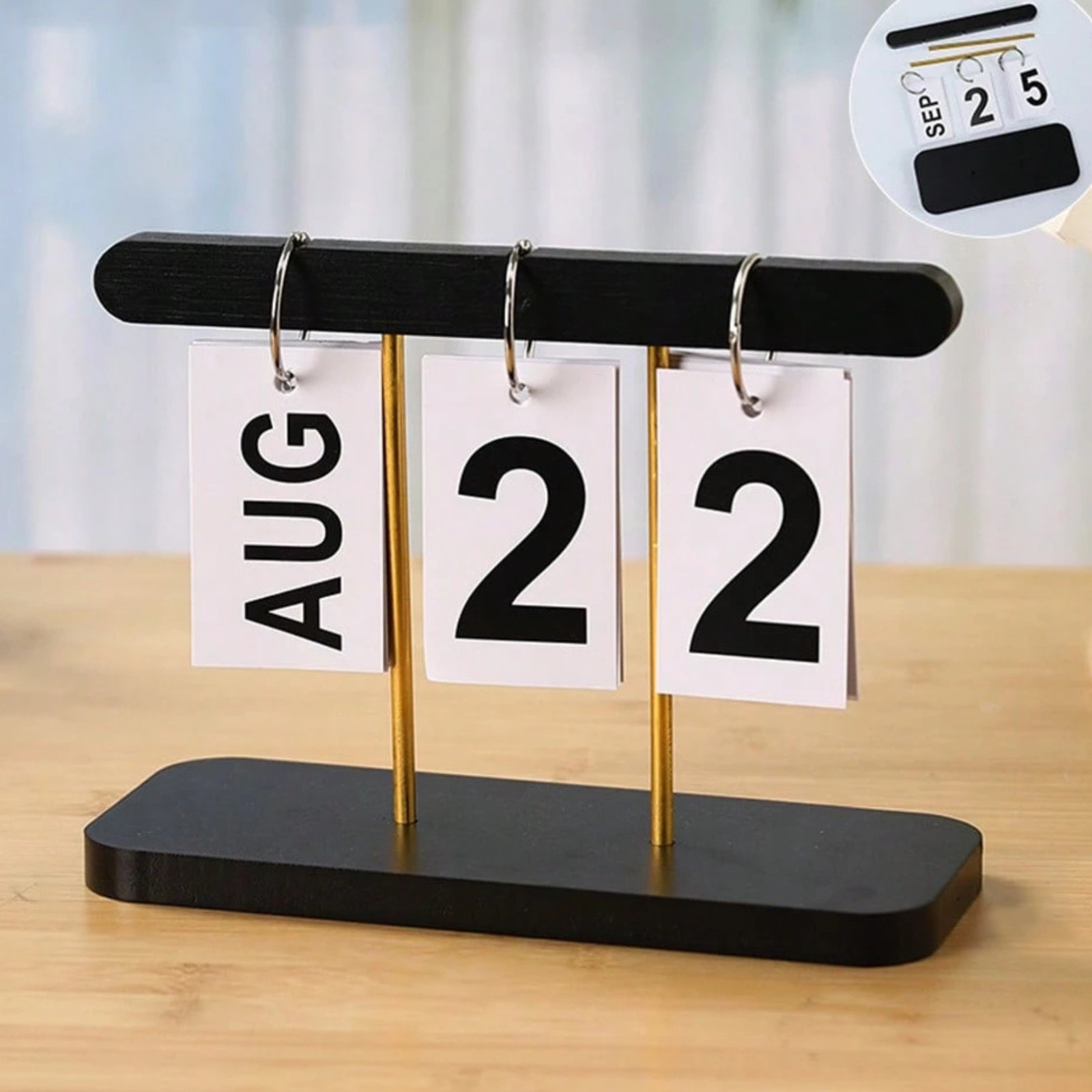 1X Flip Page Desk Calander Office Home Ring Turn Page Standing Fortune Calendar