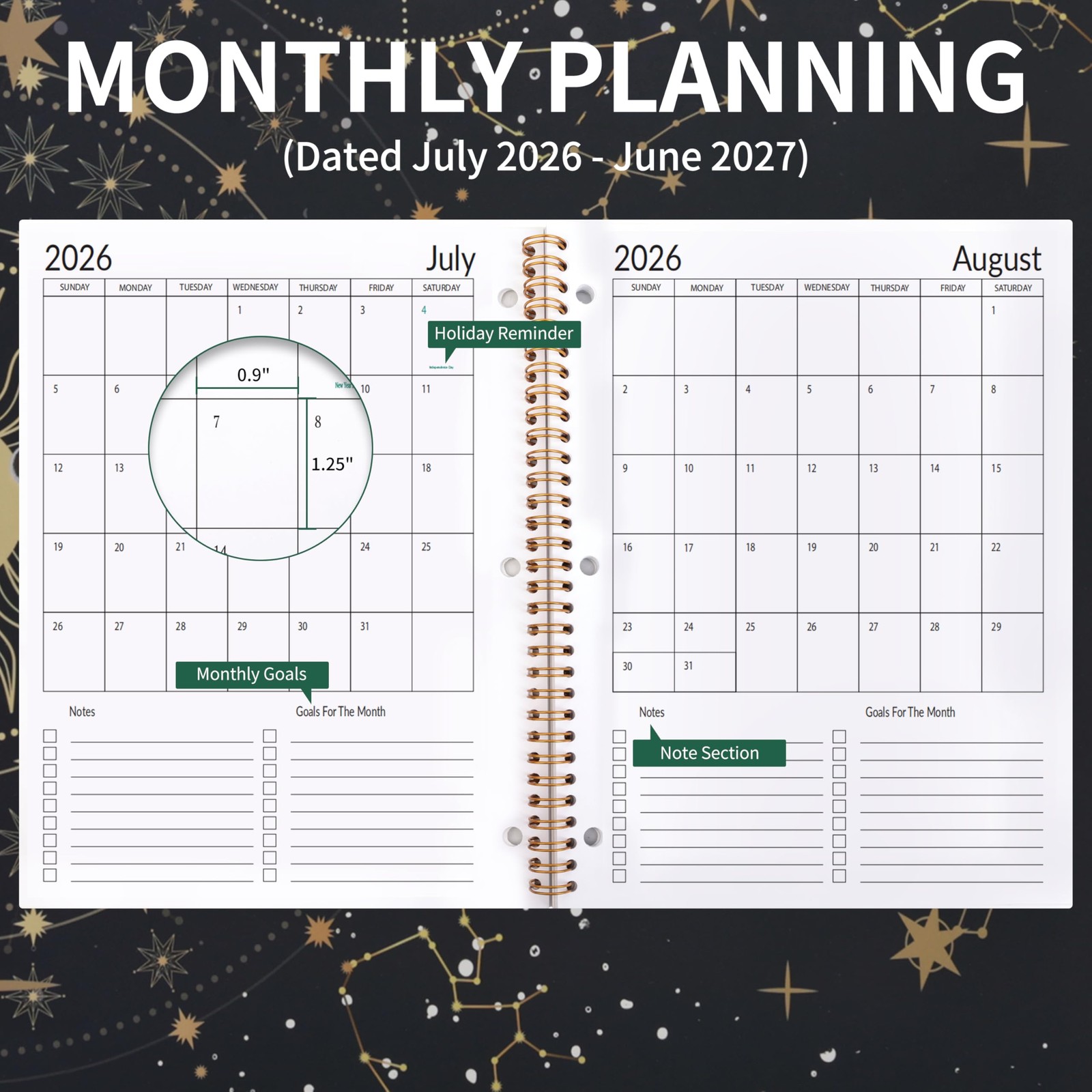Student Planner 2026-2027 – Monthly and Weekly 8.2 x 10.7 inches, Dark-blue