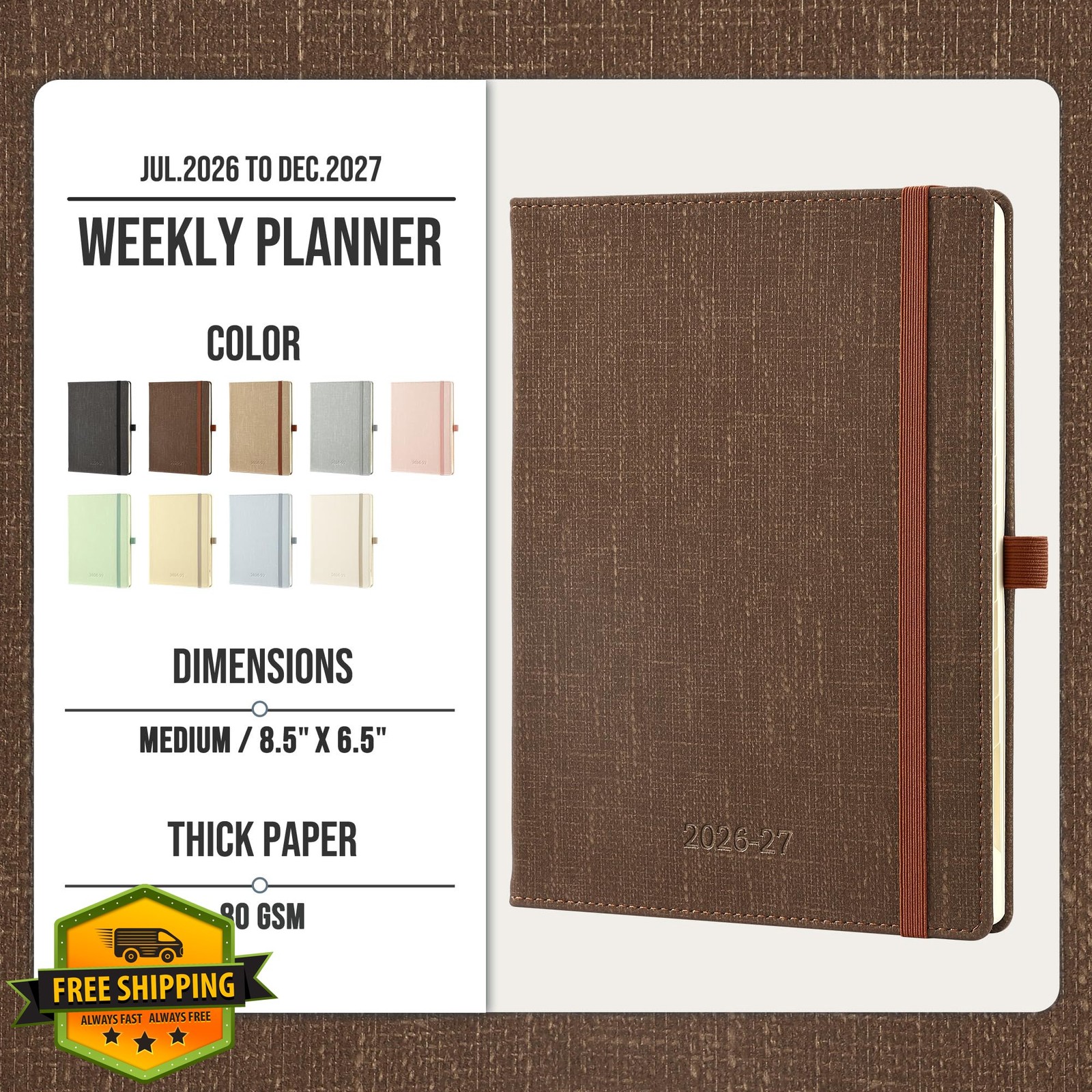 IN-LUXPRO Coffee 18mo Vertical Planner 6.5×8.5