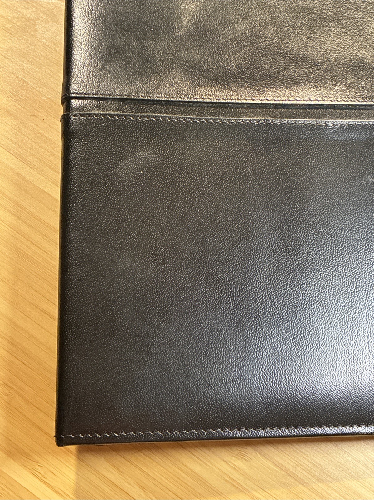 SevenKLeather Black Leather Folio Luxurious Leather Smells So Good! 12.5×10 in