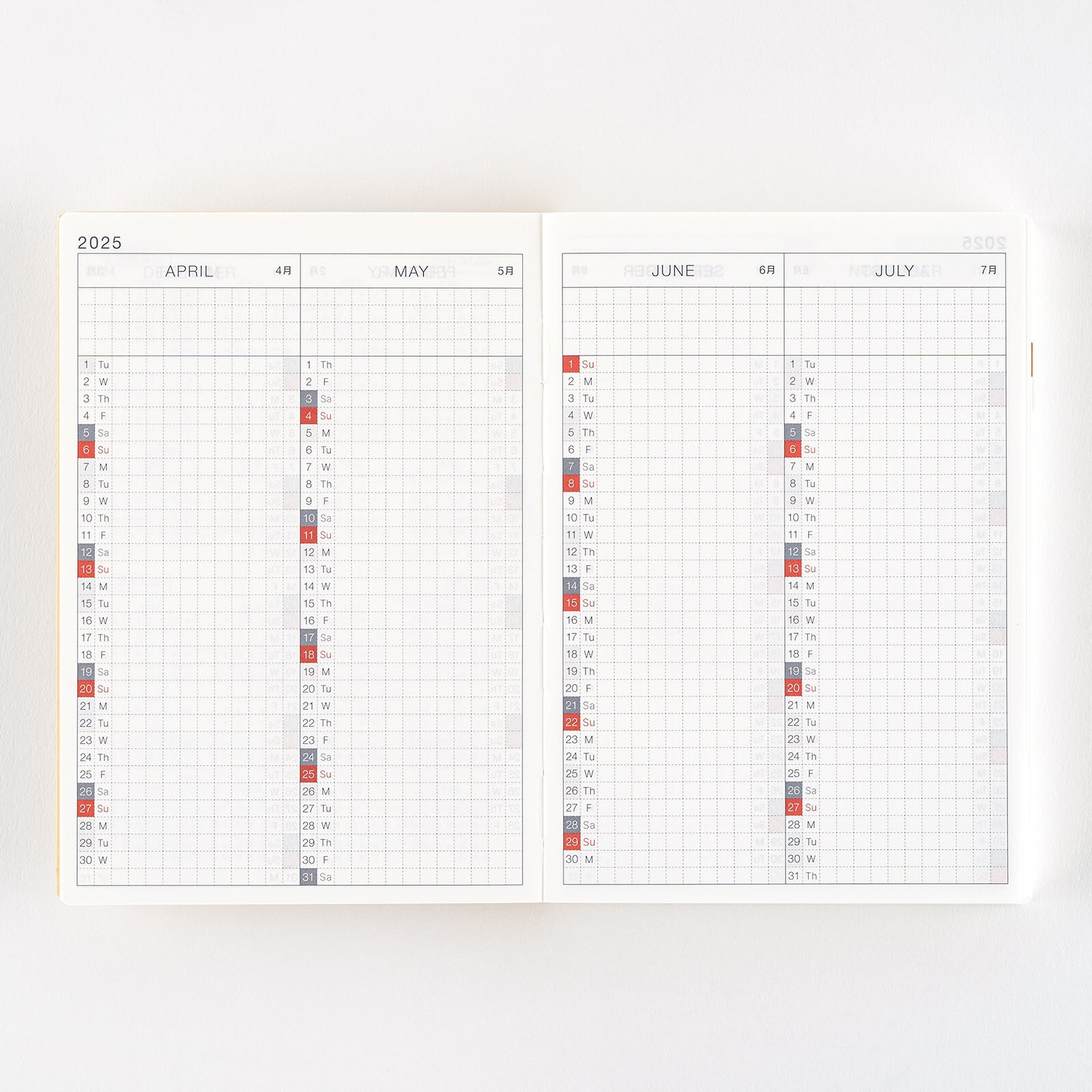 Hobonichi Notebook 2025 Planner body original English version [A6/Monday start]