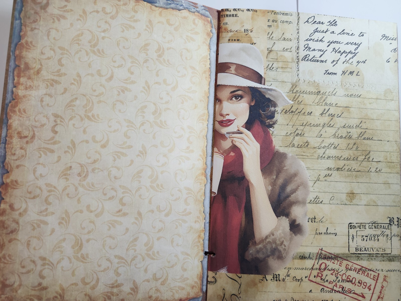 Junk Journal Booklet “COFFEE TIME” HANDMADE Cards, Pockets, Ephemera + more!