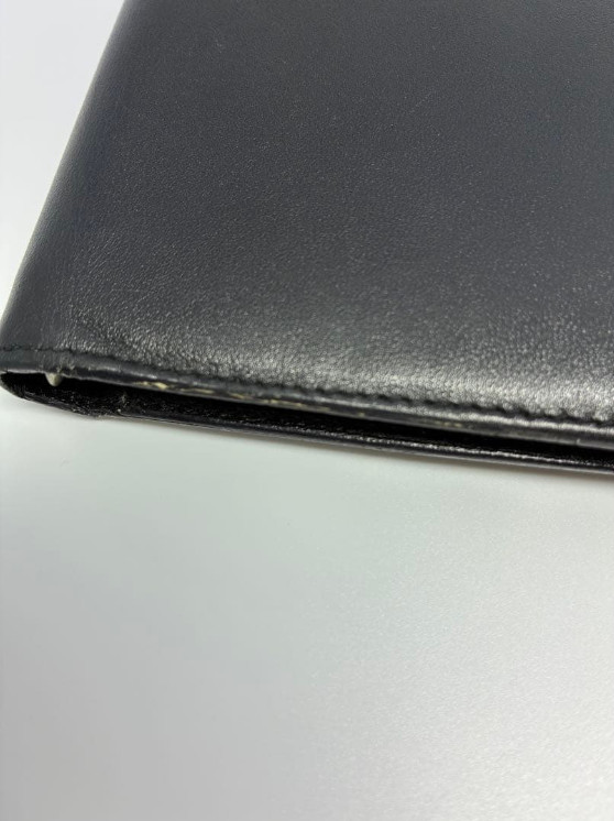 Gucci Notebook Cover Logo Plate Agenda Leather Black Used From Japan