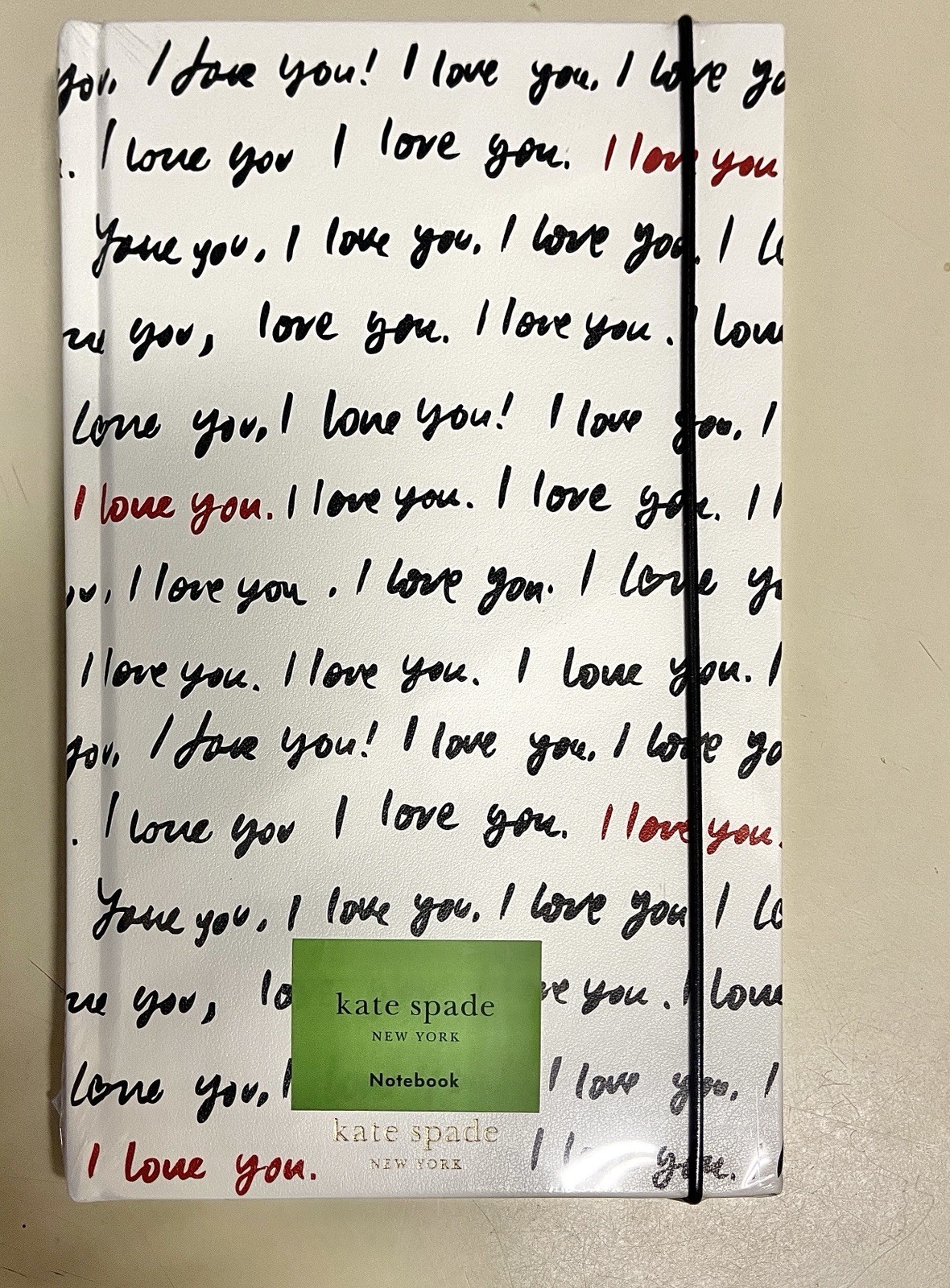 kate spade Leather Covered Hard Back Notebook I Love You New WTag & Packaging