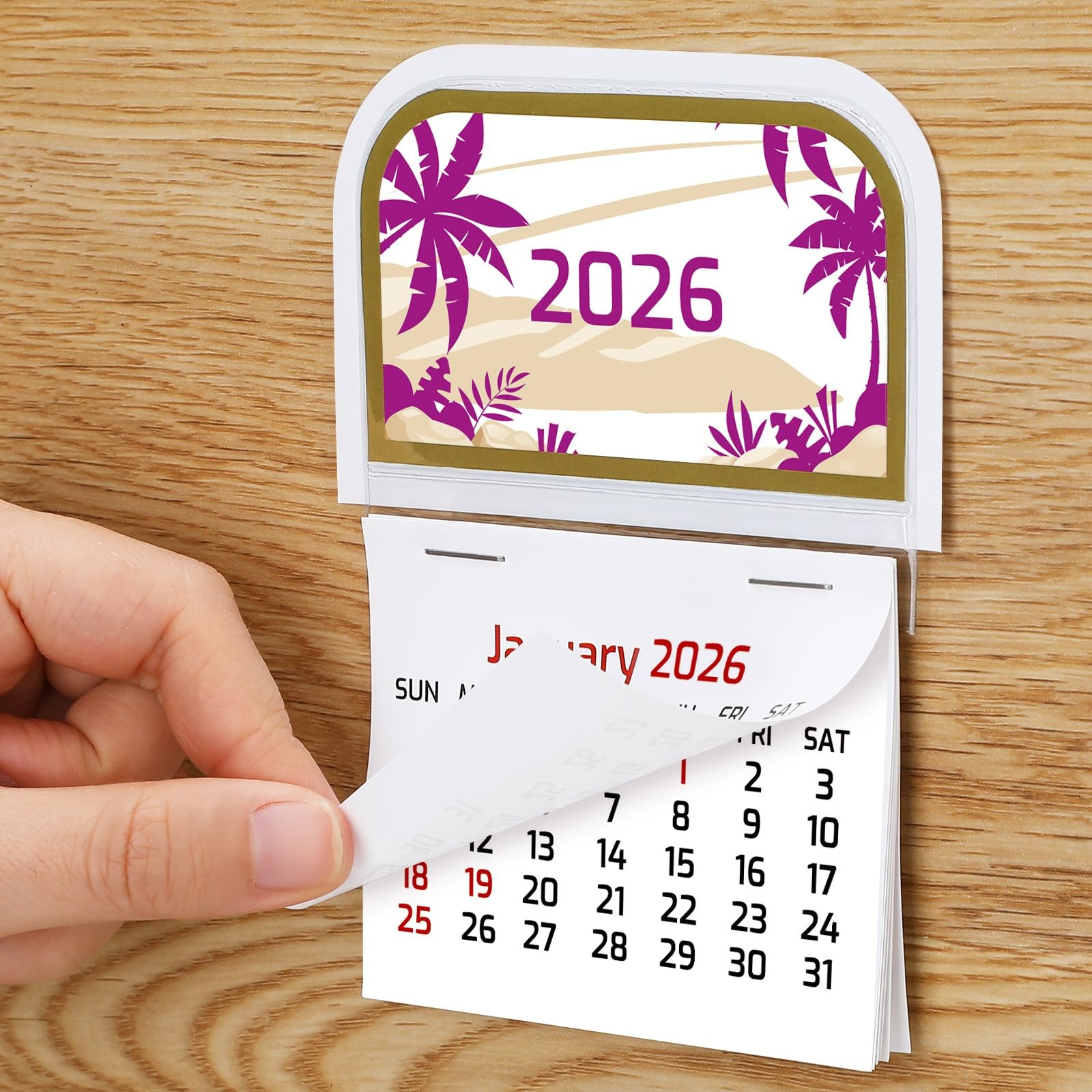 Resurhang 20 Pcs 2026 Mini Stick on Calendar Peel and Small…