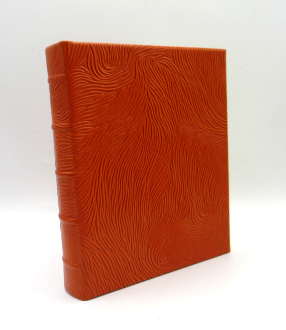 Address Book Leather Hardcover 6 Ring Binder Graphic Image ORANGE Swirl