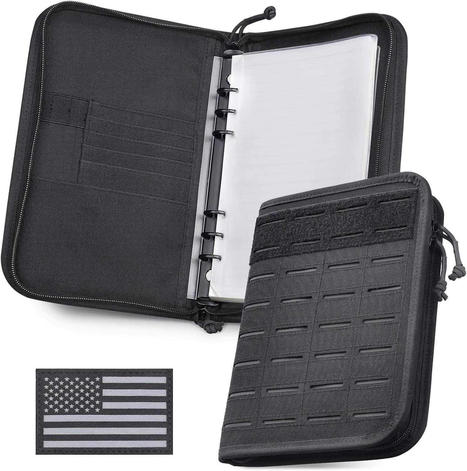 All-In-One Tactical Notebook Padfolio Binder, Detachable A5 6-Ring Binder & 80 R