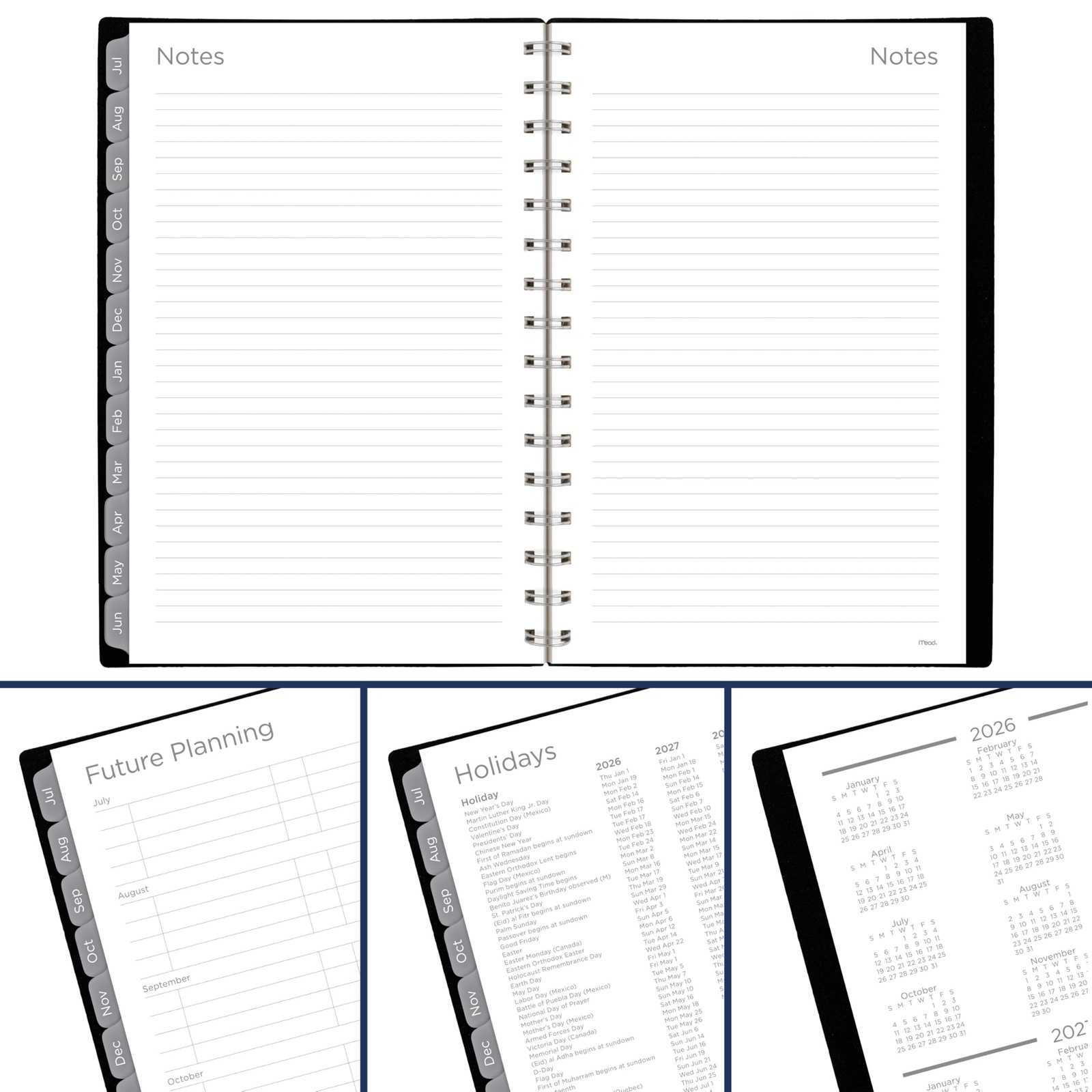 Mead Planner 2026-2027 Weekly & Monthly Academic 5.5″W x 8.5″H, Black